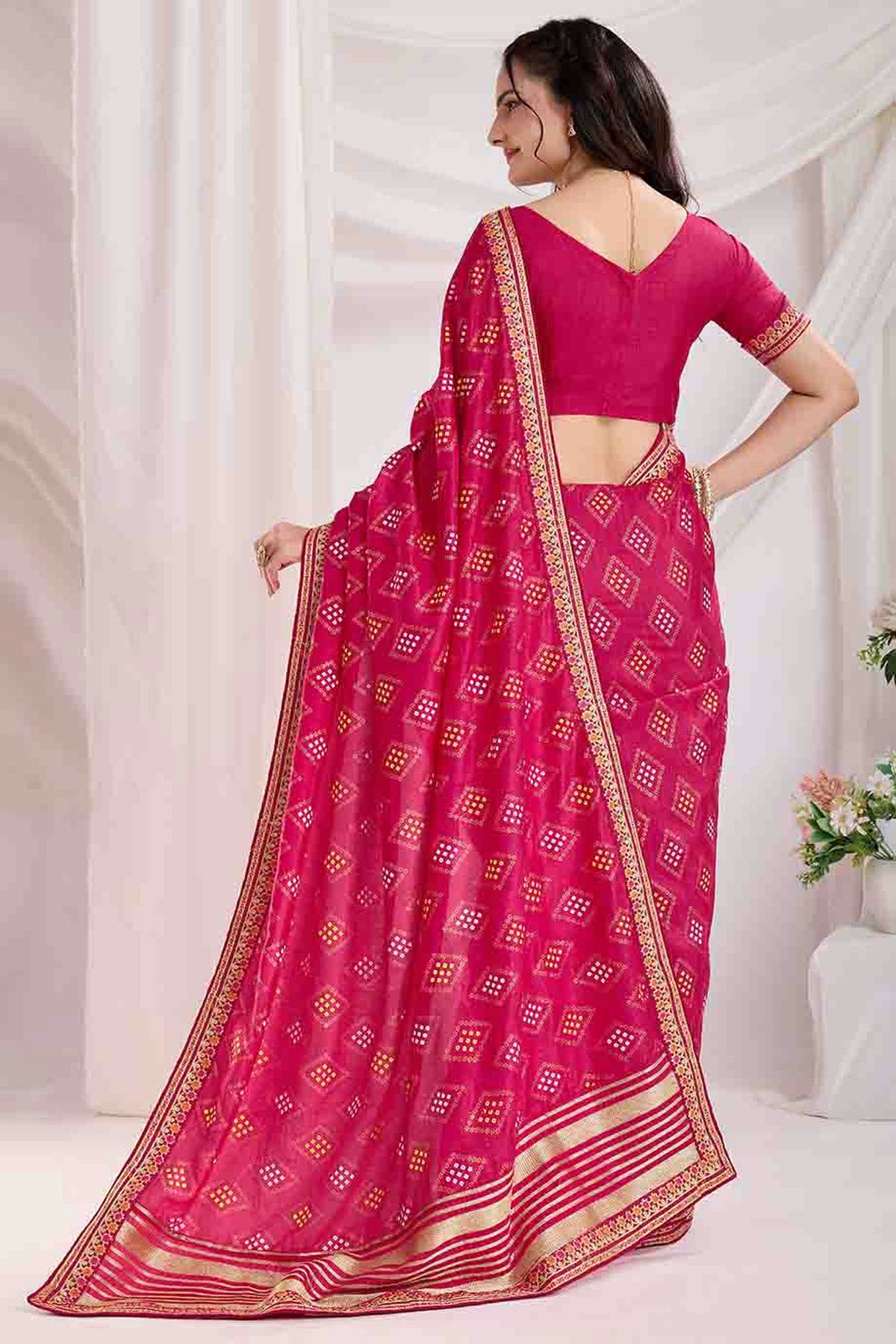 Pink Colour Vichitra Silk Designer Saree VSSD1112867