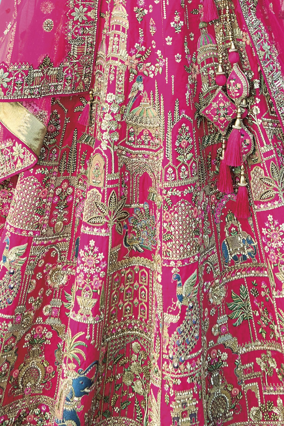 Pink Embroidery Silk Lehenga Choli VSLC1290123