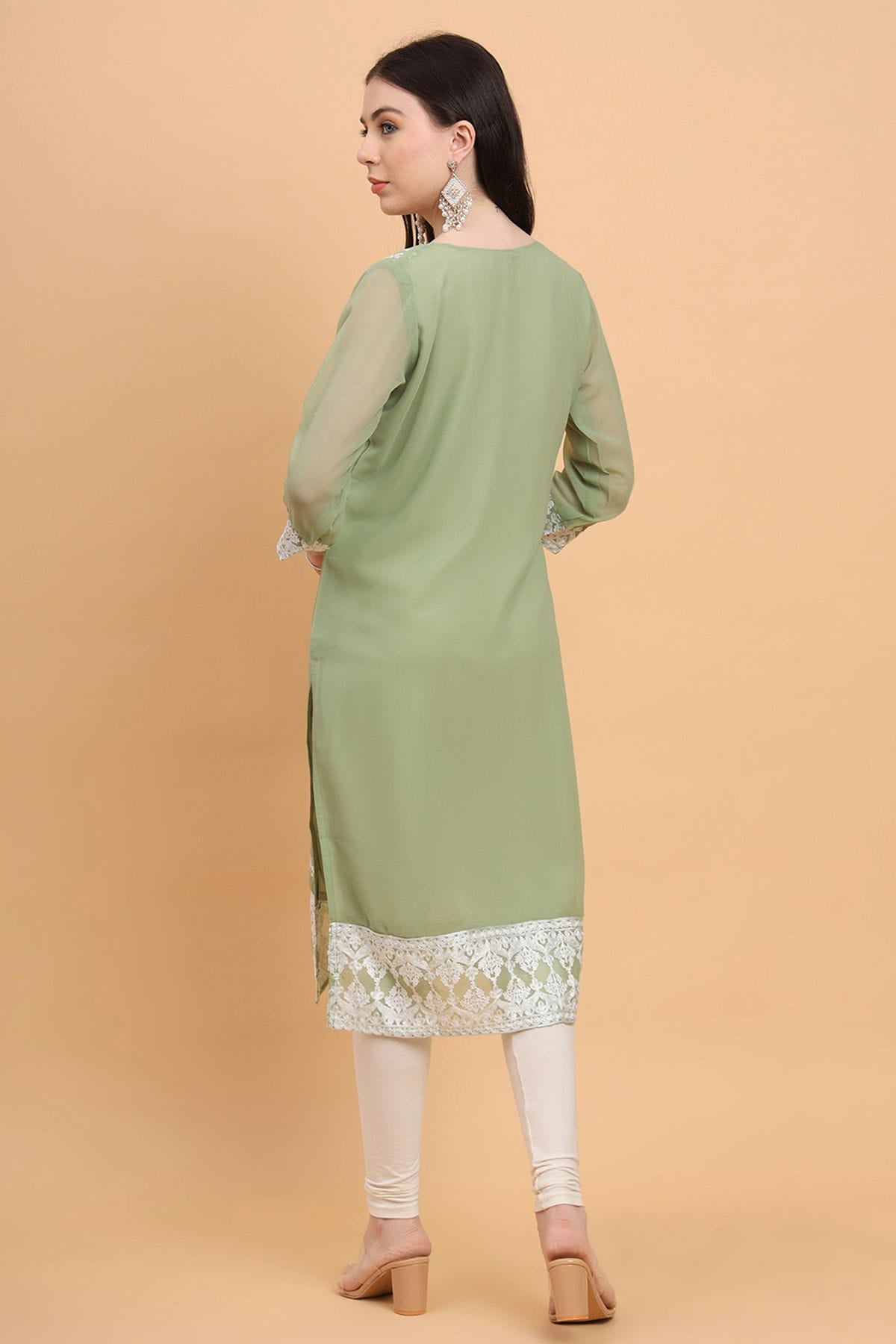 Pista Green Colour Georgette Kurti VSKR1111180