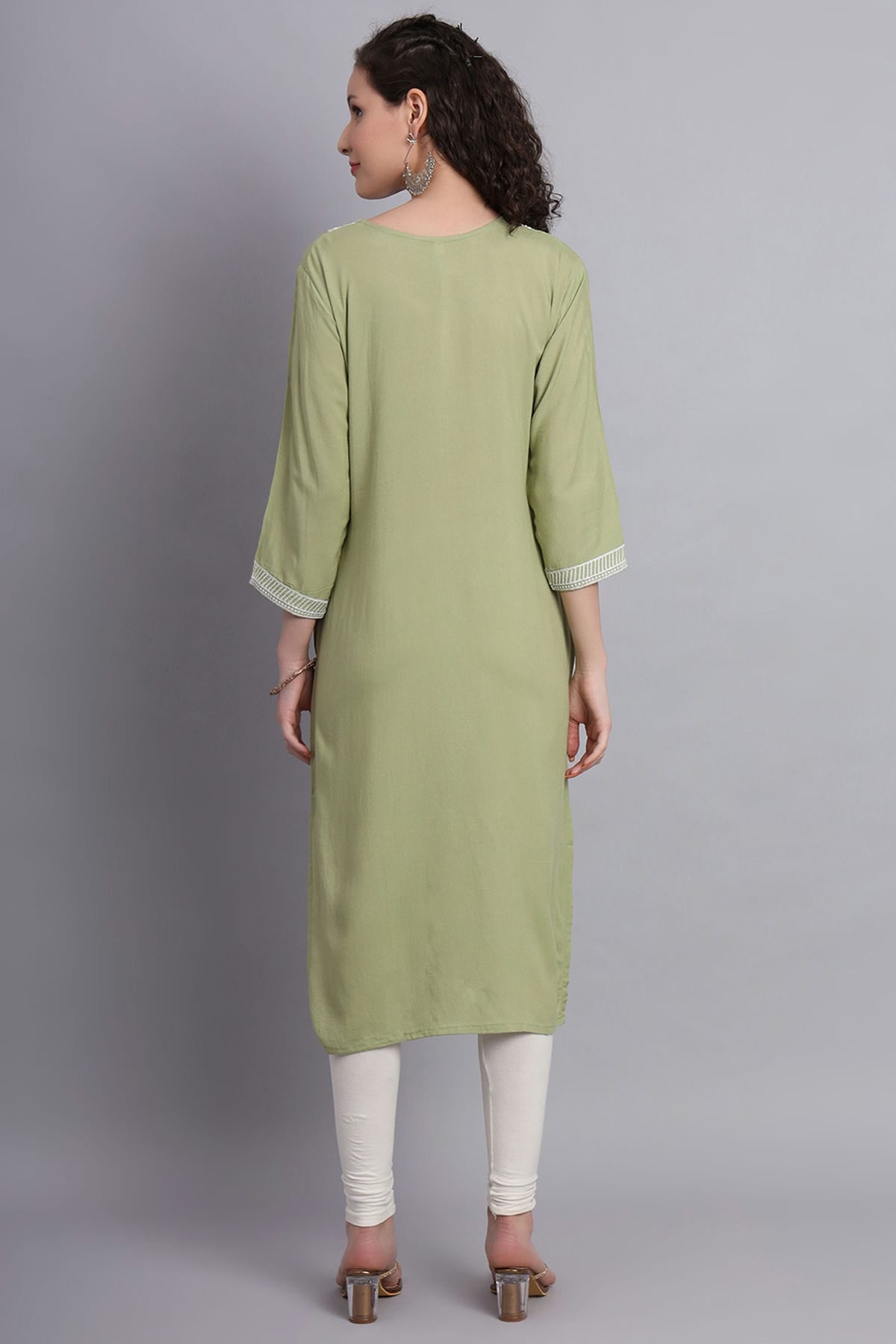 Pista Green Colour Rayon Kurti VSKR1111153