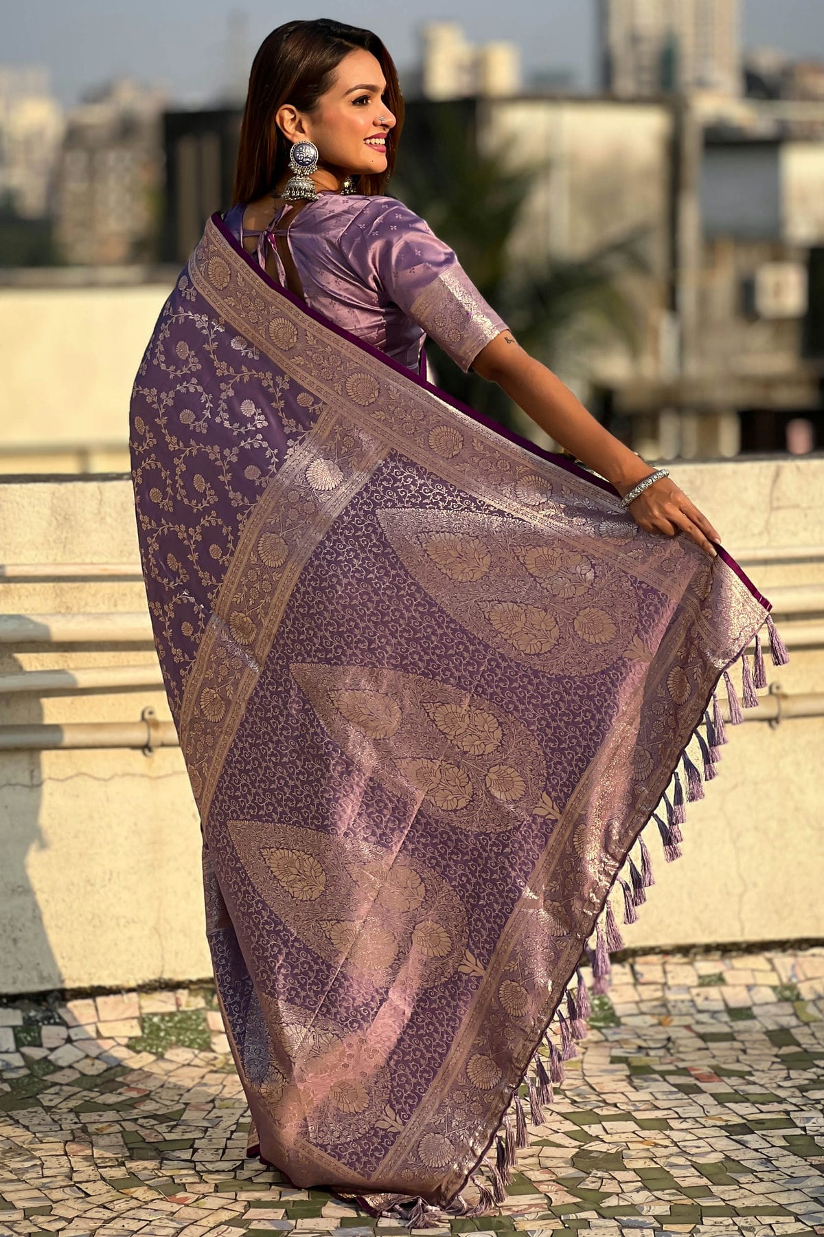 Purple Colour Banarasi Silk Traditional Saree VSSD1111699