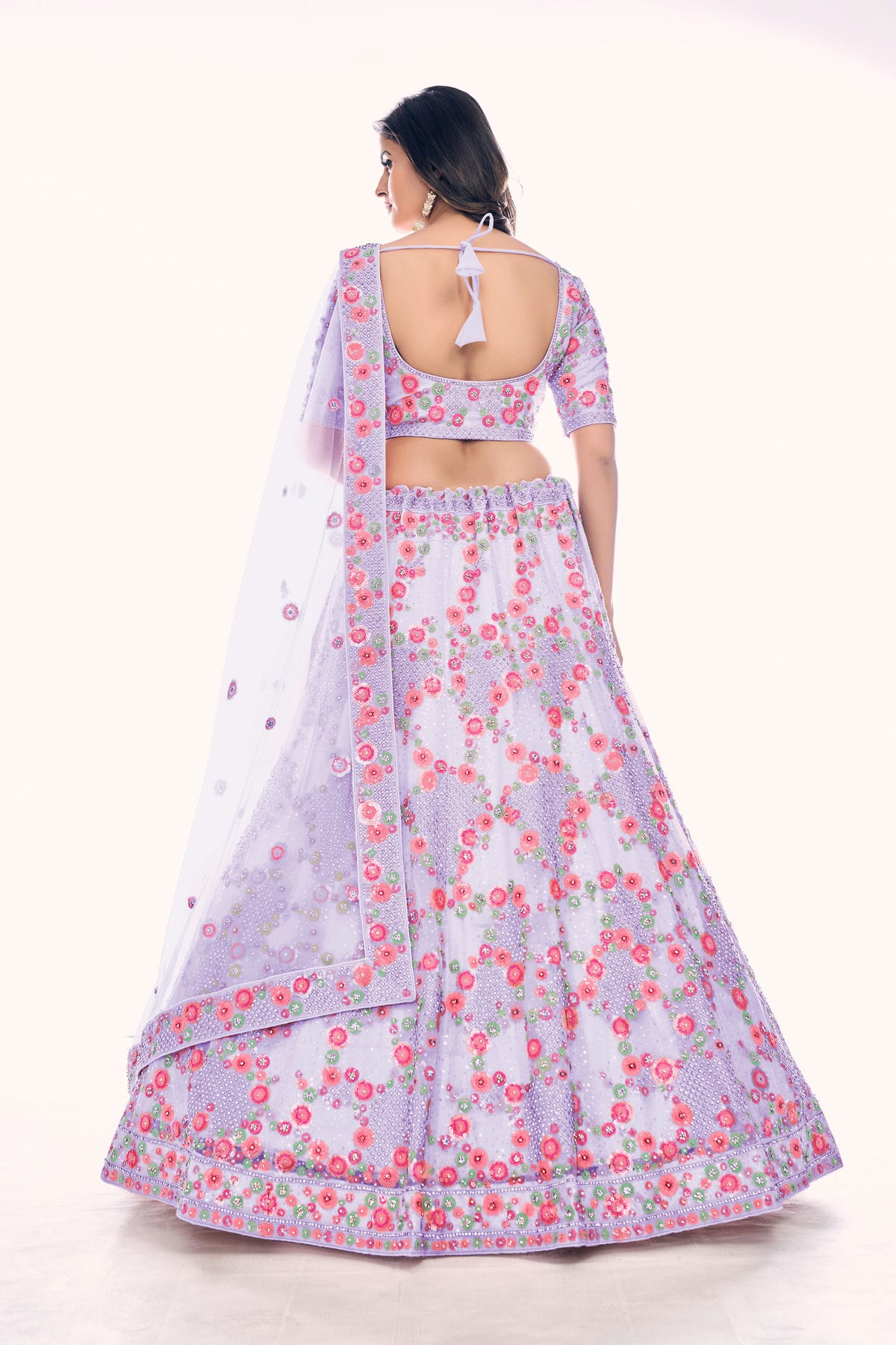 Purple Colour Embroidery Soft Net Lehenga Choli VSLD1080763