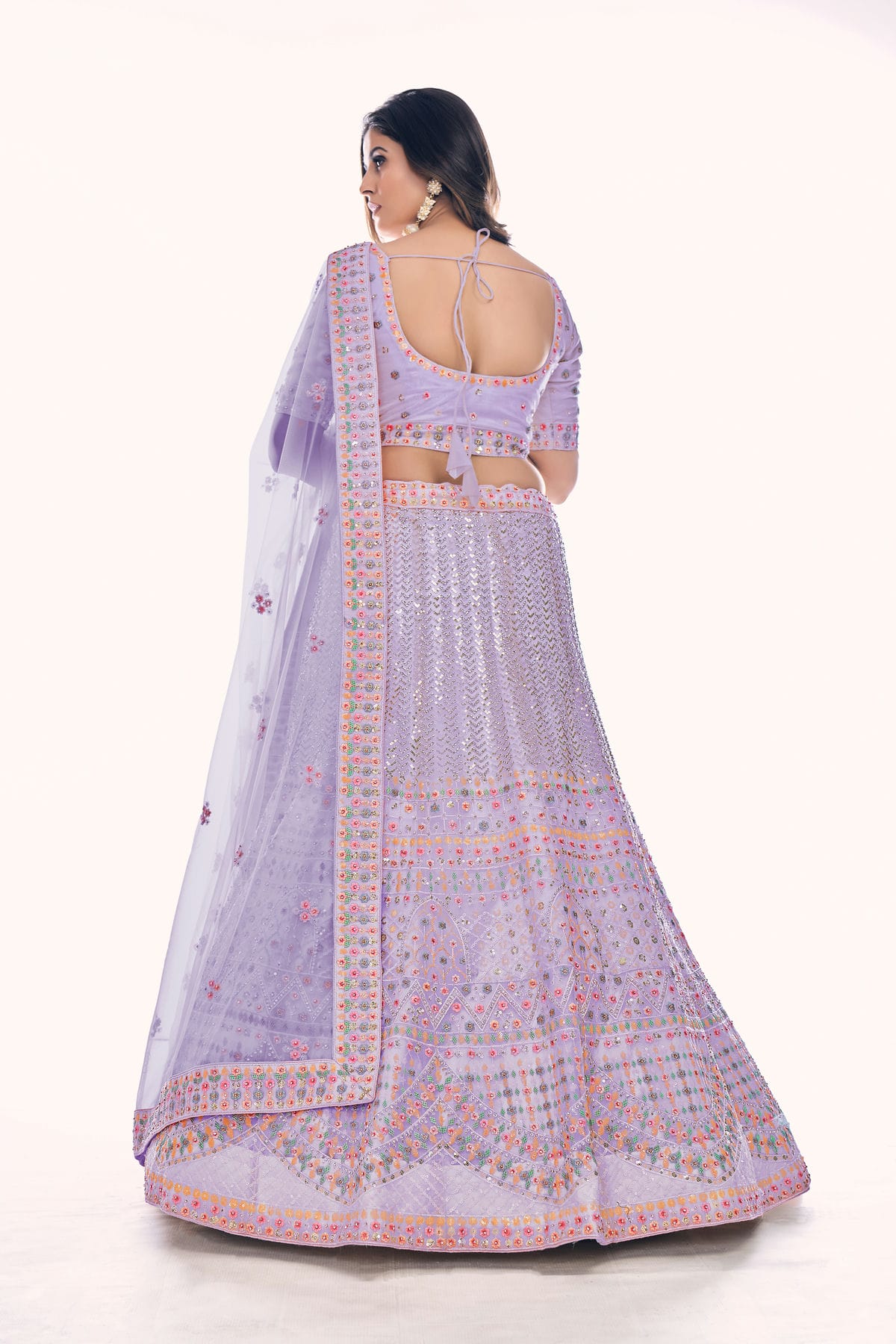 Purple Colour Embroidery Soft Net Lehenga Choli VSLD1080769