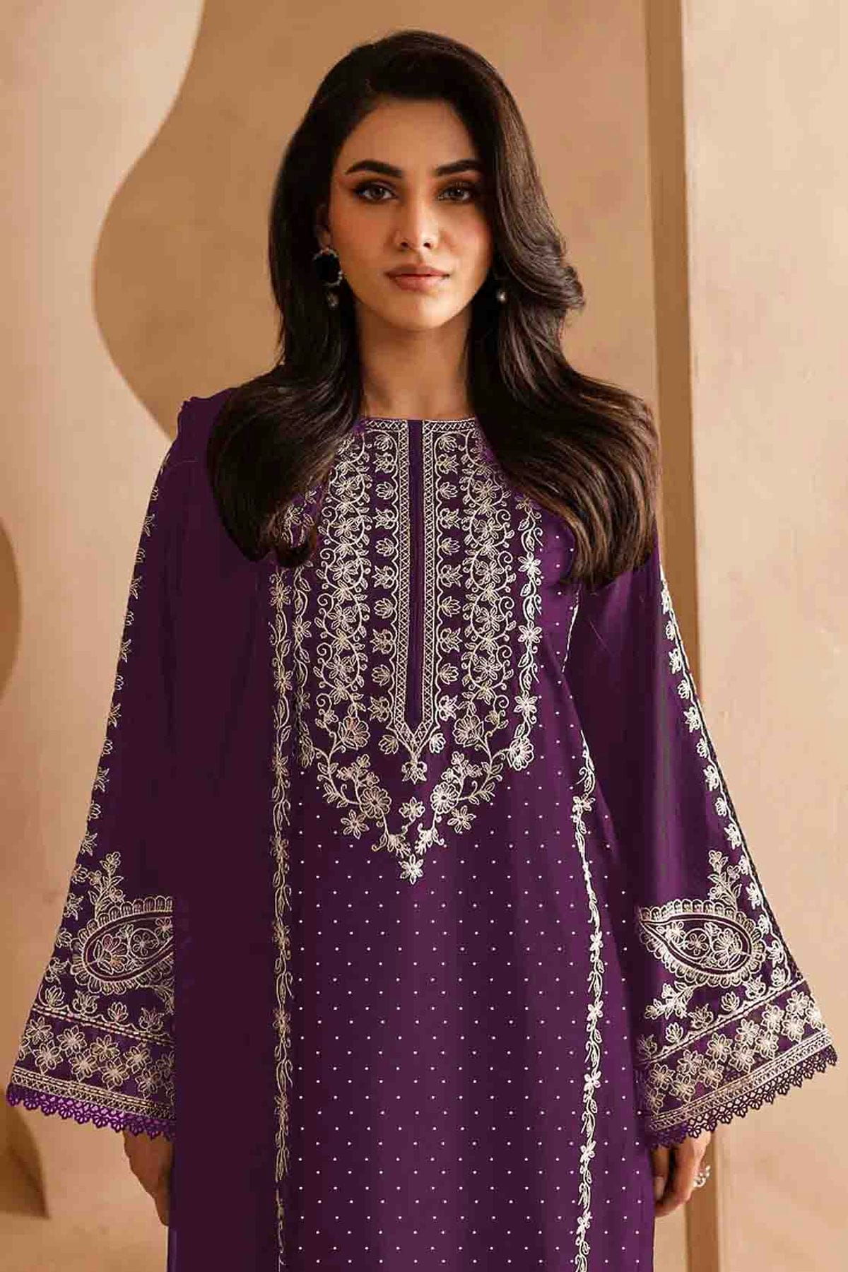 Purple Colour Faux Georgette Pakistani Suit VSSM1140810