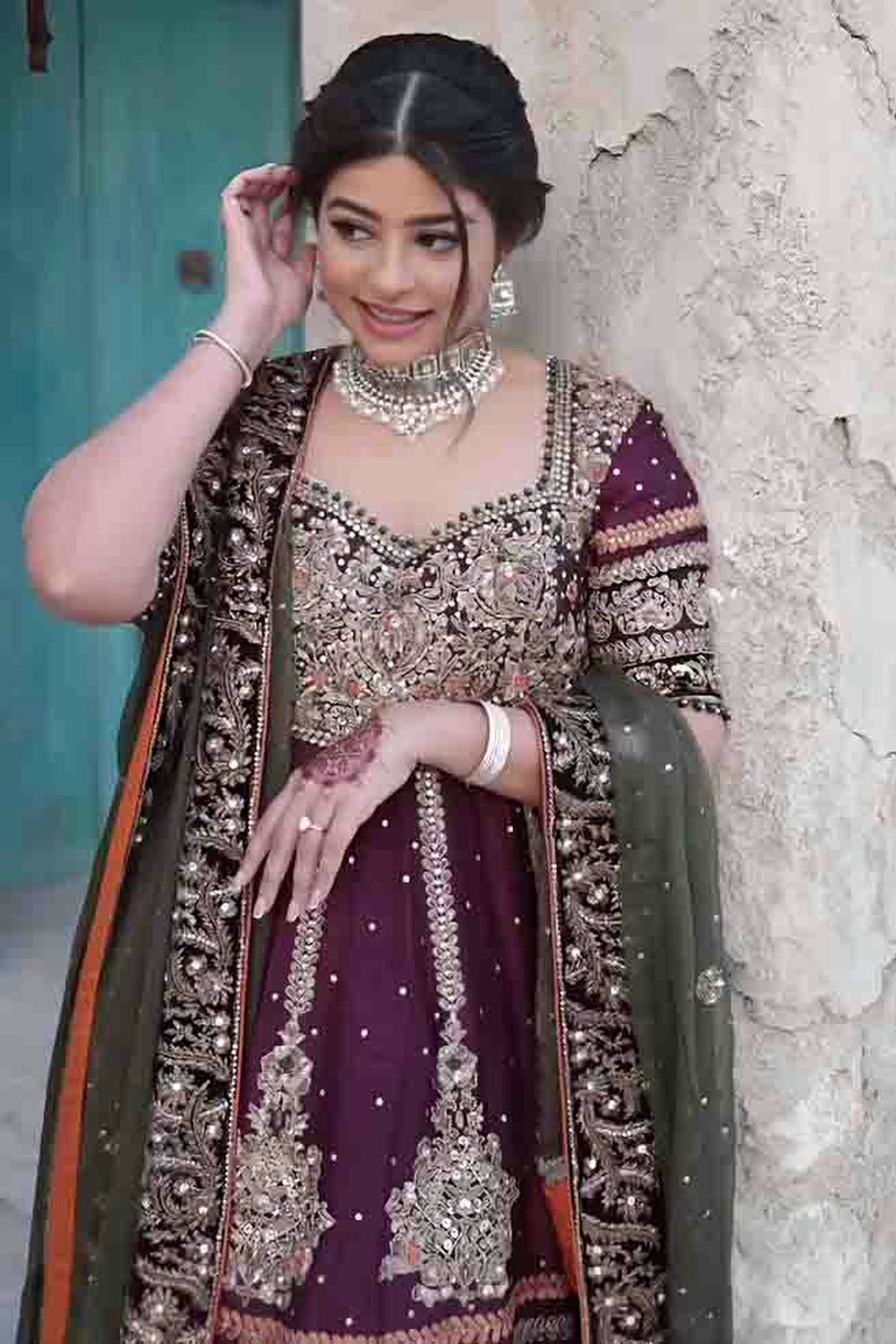 Purple Colour Faux Georgette Stitched Palazzo Pant Suit VSSS1140941