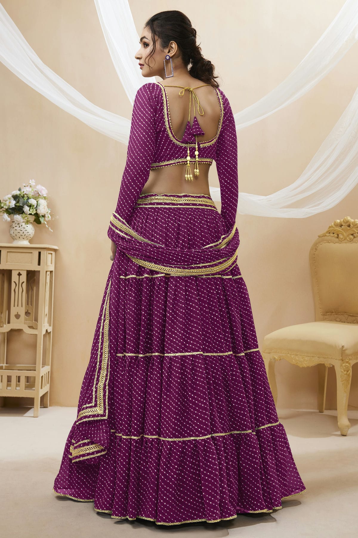 Purple Colour Georgette Lehenga Choli VSLC1010280