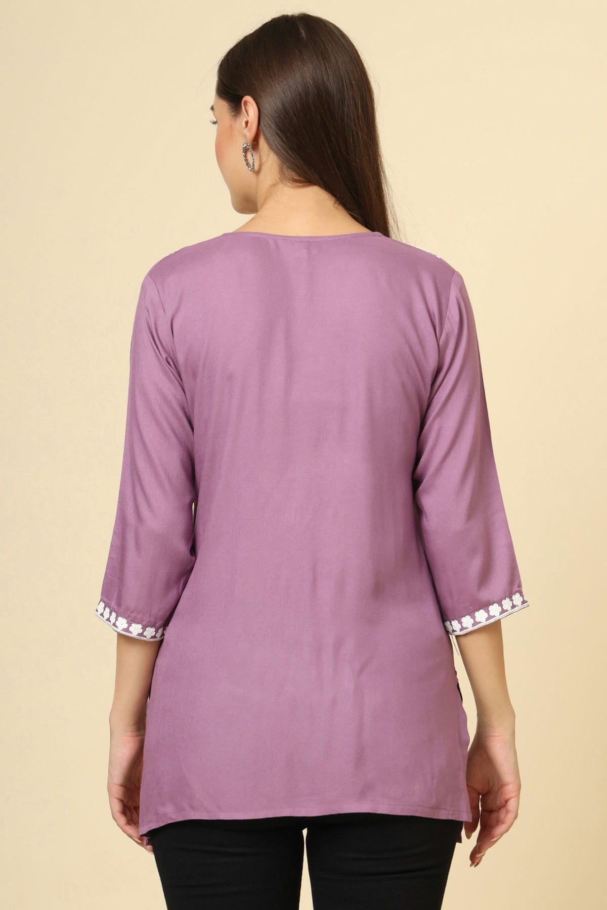 Purple Colour Rayon Readymade Top VSTP1110862