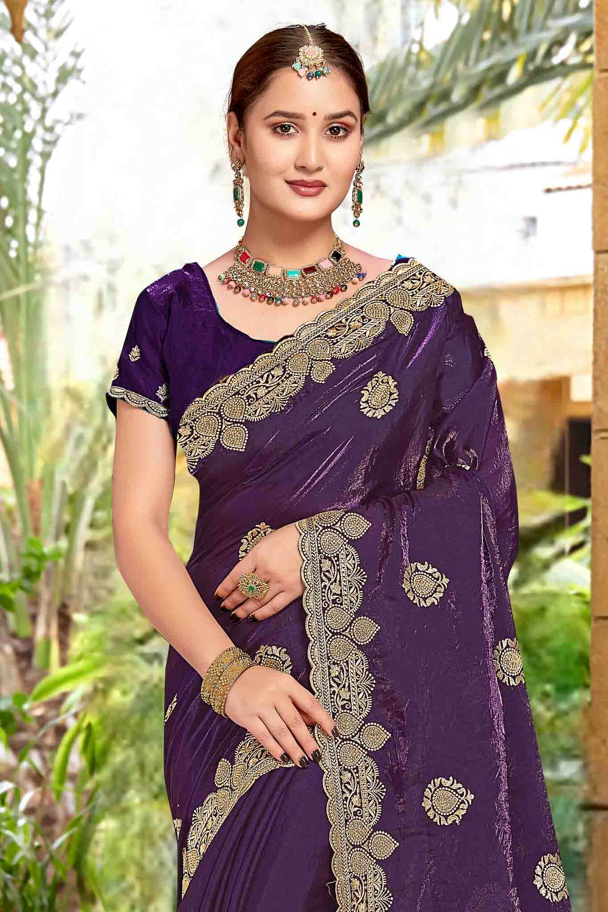Purple Colour Silk Designer Saree VSSD1121971