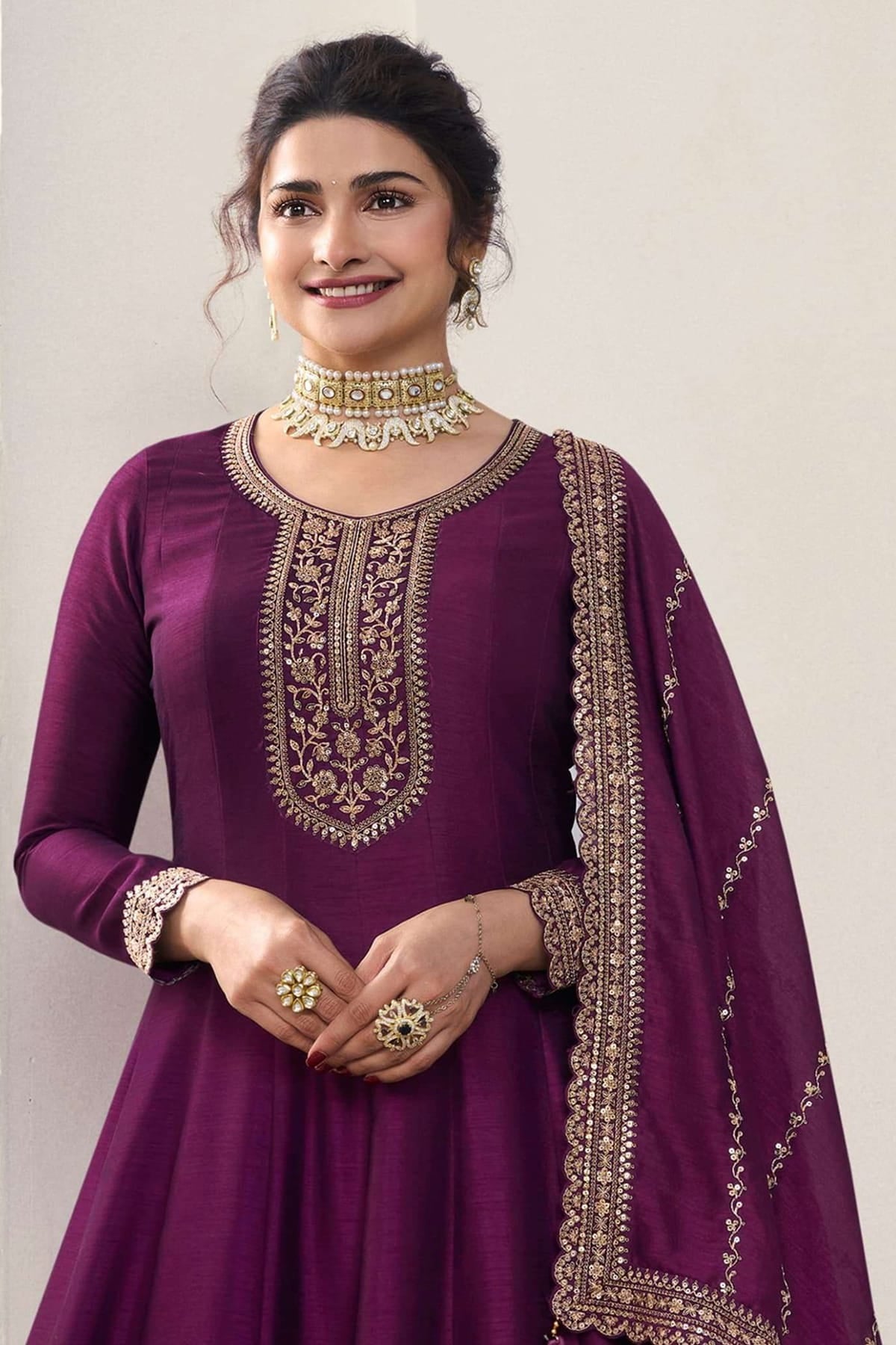 Purple Colour Silk Georgette Anarkali Suit VSSM1110671