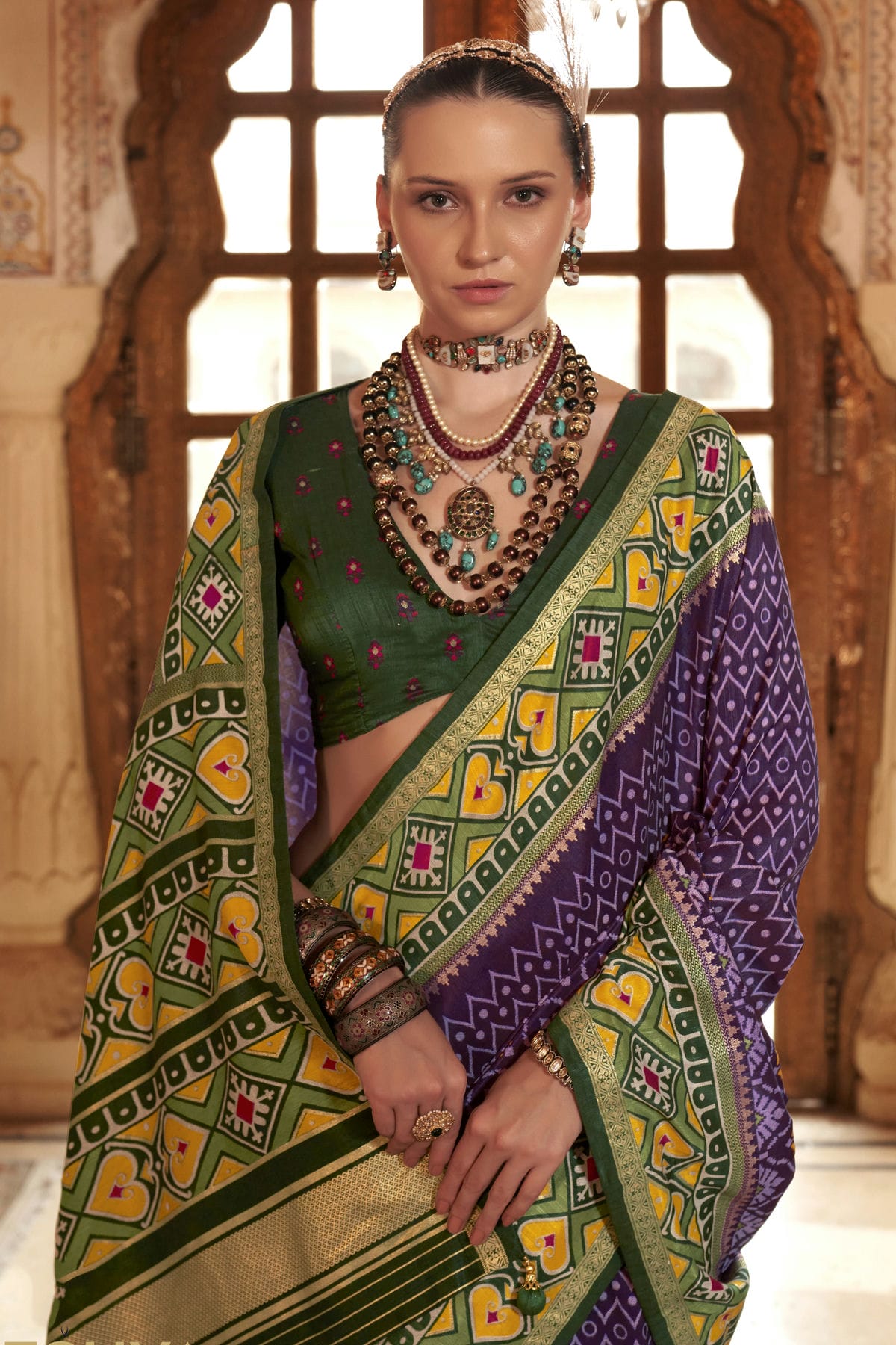 Purple Colour Silk Patola Print Saree VSSD1290050