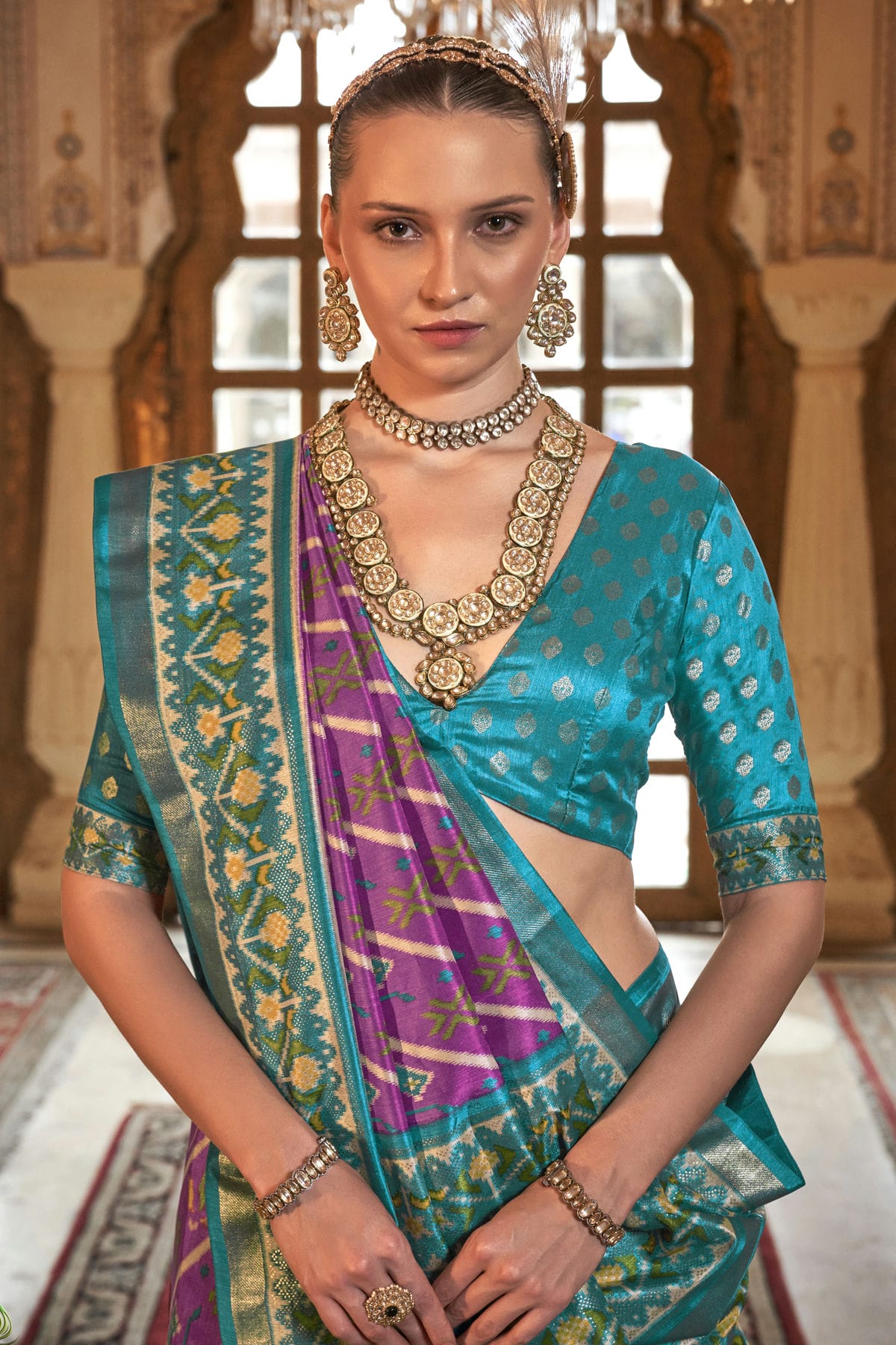 Purple Colour Silk Patola Print Saree VSSD1290052