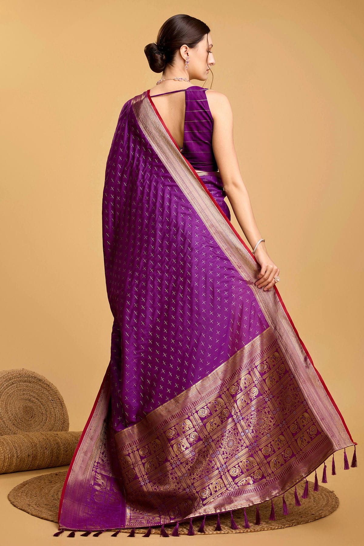 Purple Colour Soft Silk Saree VSSD1110058