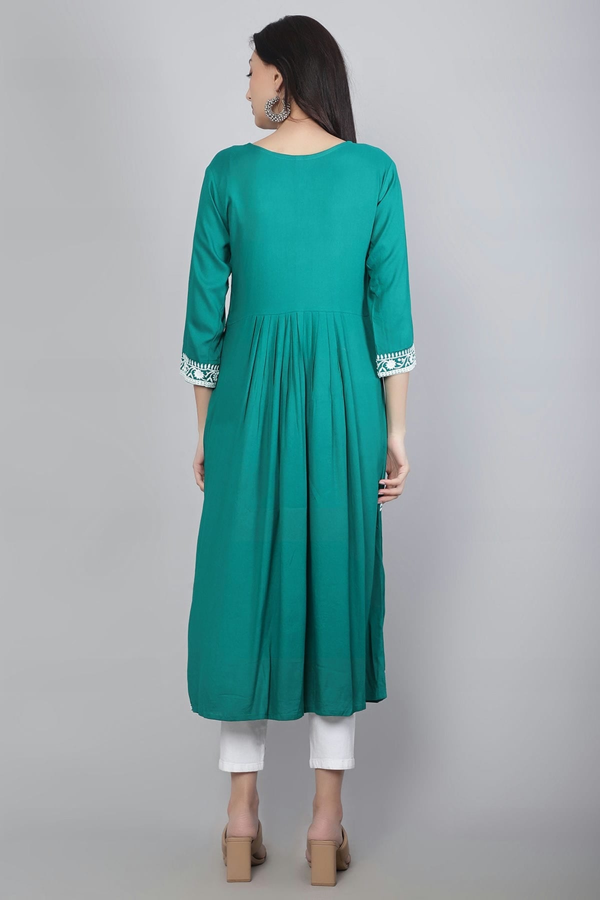 Rama Green Colour Rayon Kurti VSKR1111134