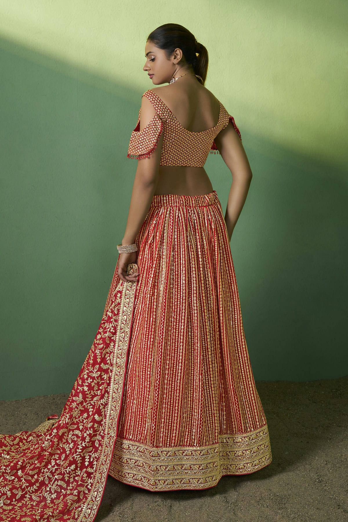 Red Colour Embroidery Georgette Lehenga Choli VSLD1080780