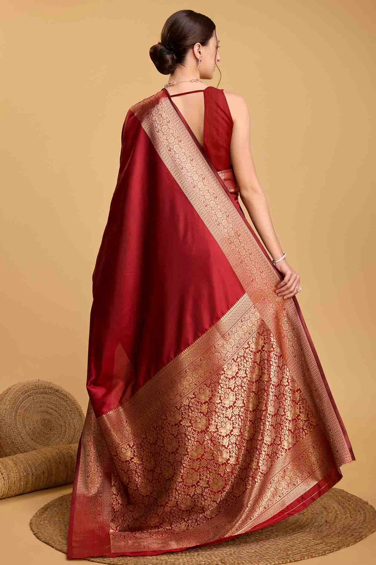 Red Colour Soft Silk Traditional Saree