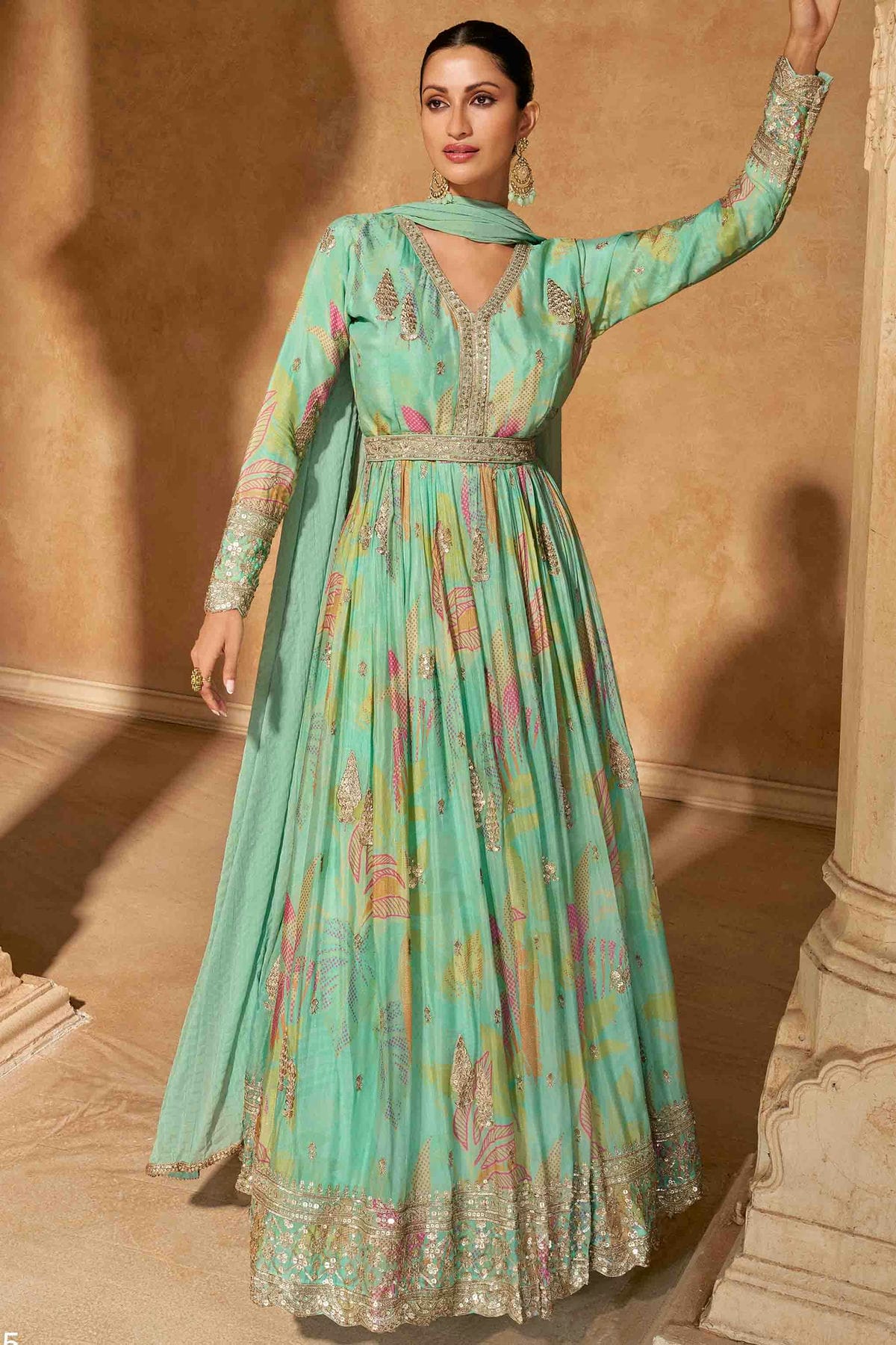 slim fit dress slacks Lucie Midi Dress in Sea Green main image 1