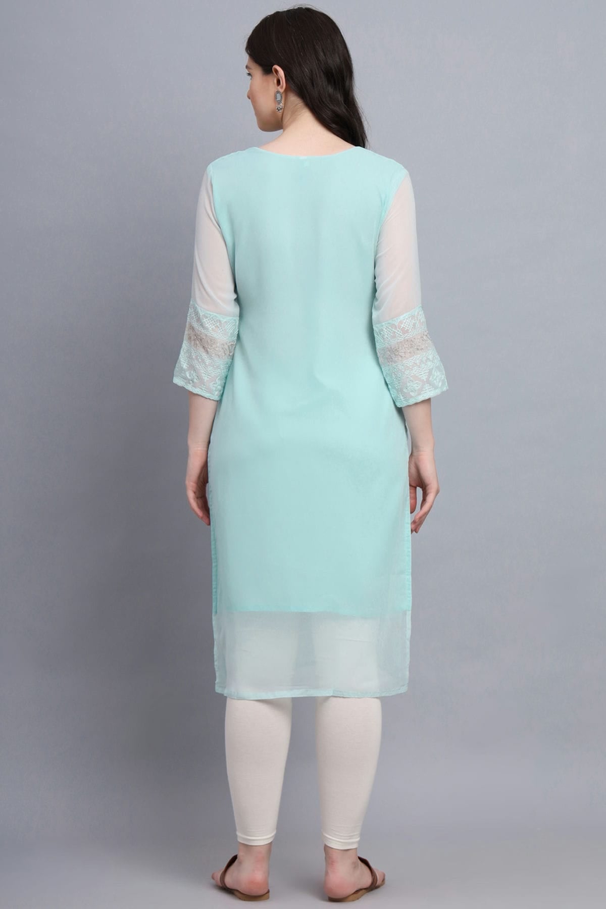 Sea Green Colour Georgette Kurti VSKR1111163