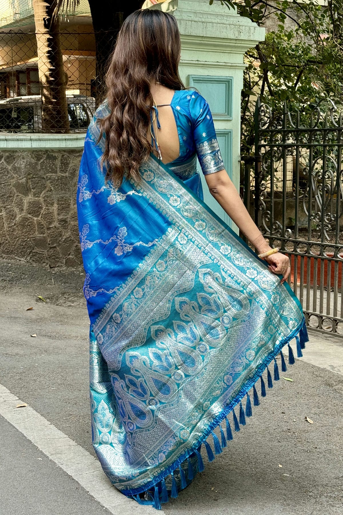 Sky Blue Colour Banarasi Silk Traditional Saree VSSD1111942