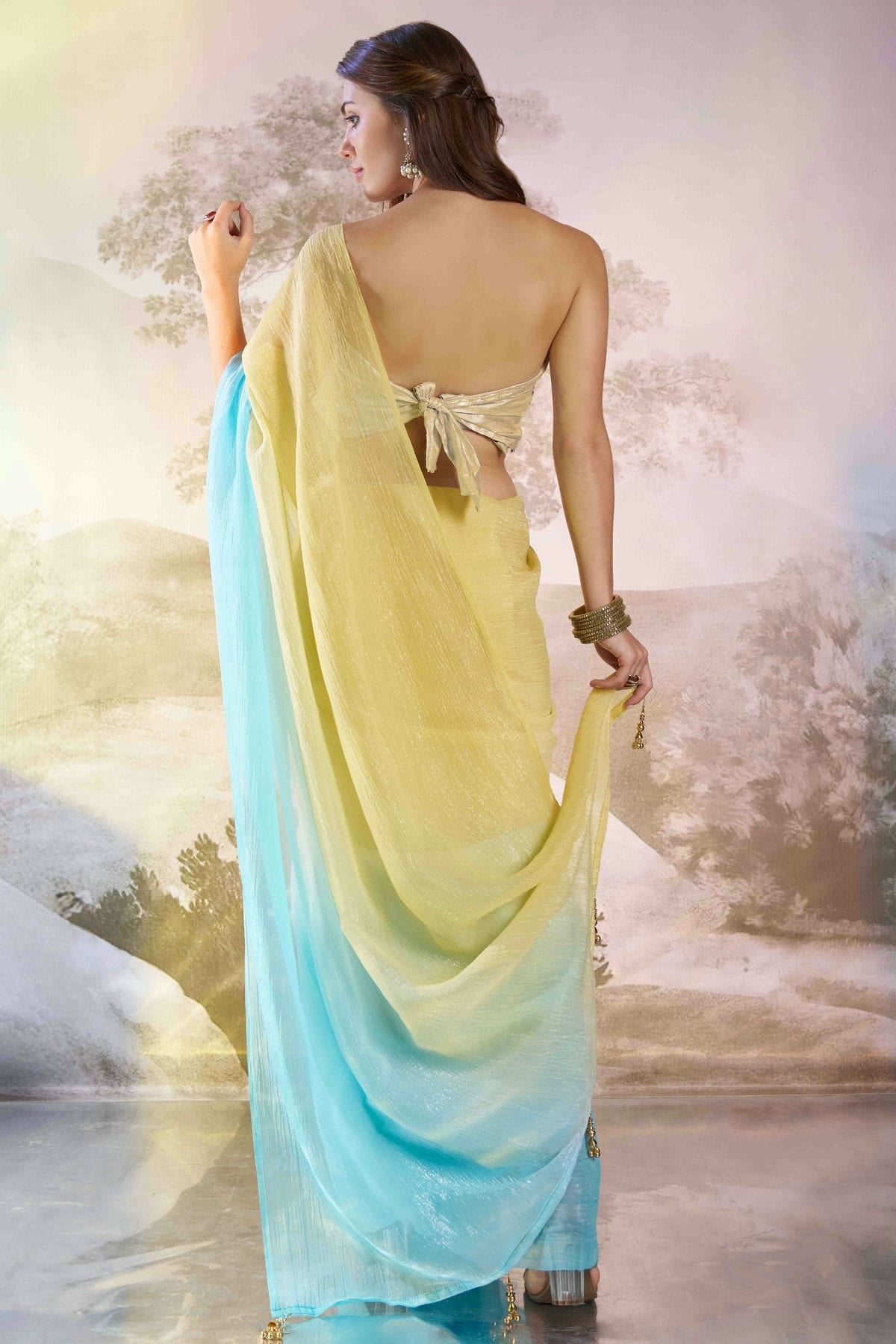 Sky Blue Colour Chiffon Designer Saree VSSD1113023