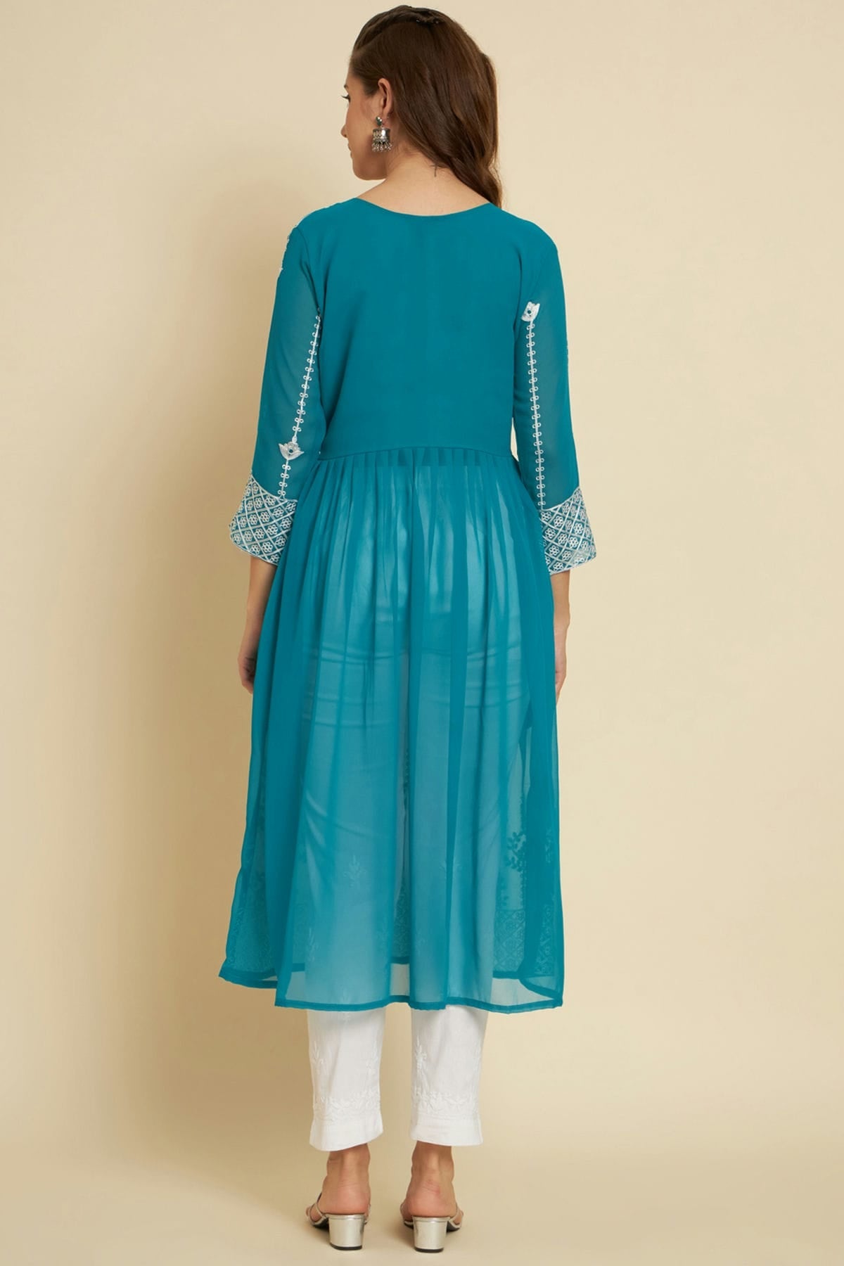 Sky Blue Colour Georgette Kurti VSKR1111039