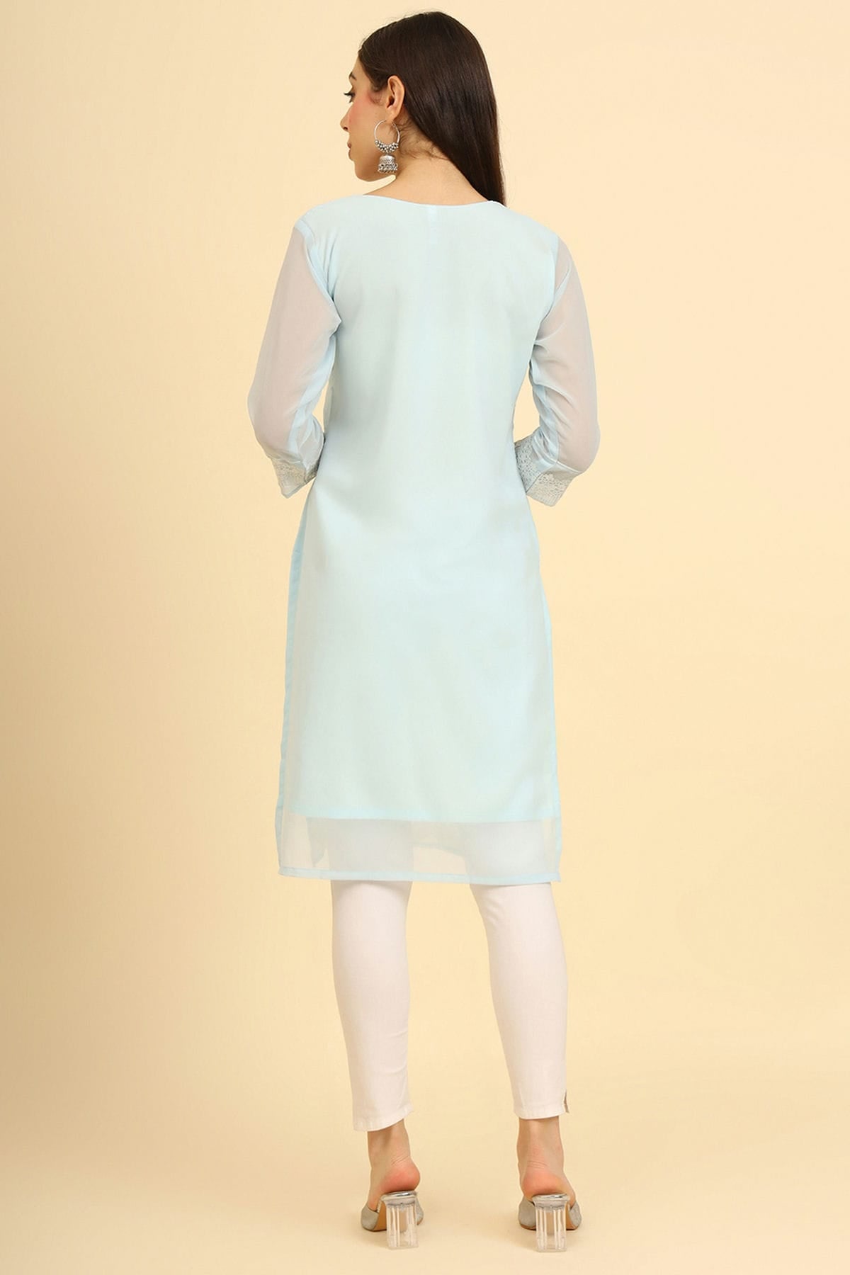 Sky Blue Colour Georgette Kurti VSKR1111223