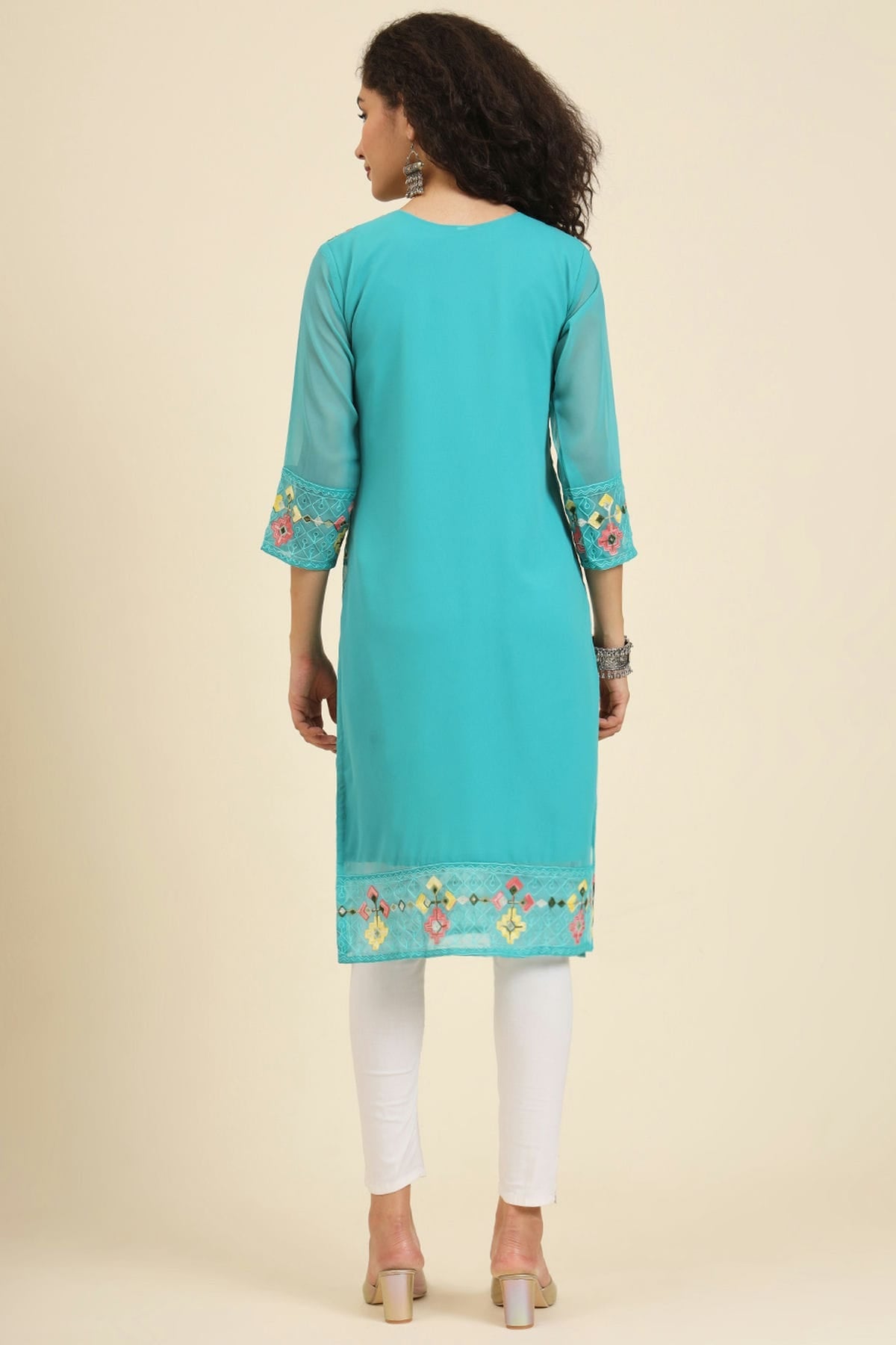 Sky Blue Colour Georgette Kurti VSKR1111247