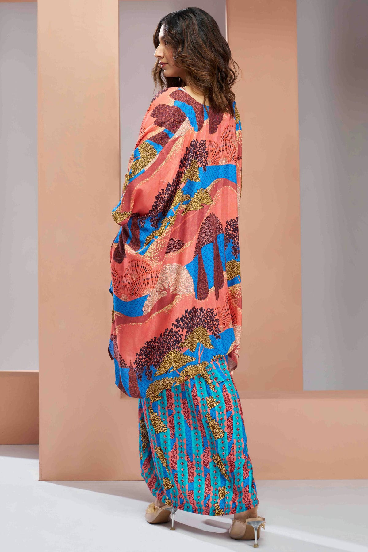 Sky Blue Colour Muslin Silk Co-Ord Set VSTP1080964