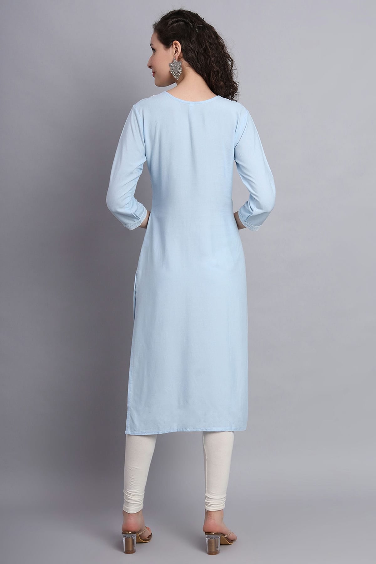 Sky Blue Colour Rayon Kurti VSKR1111150