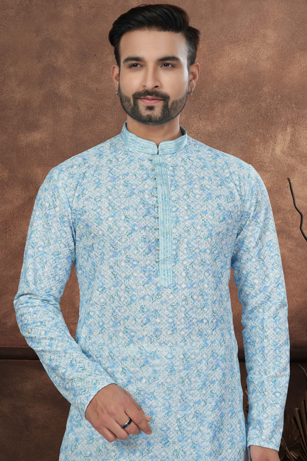 Sky Blue Colour Soft Rayon Kurta Pajama VSKP1040678