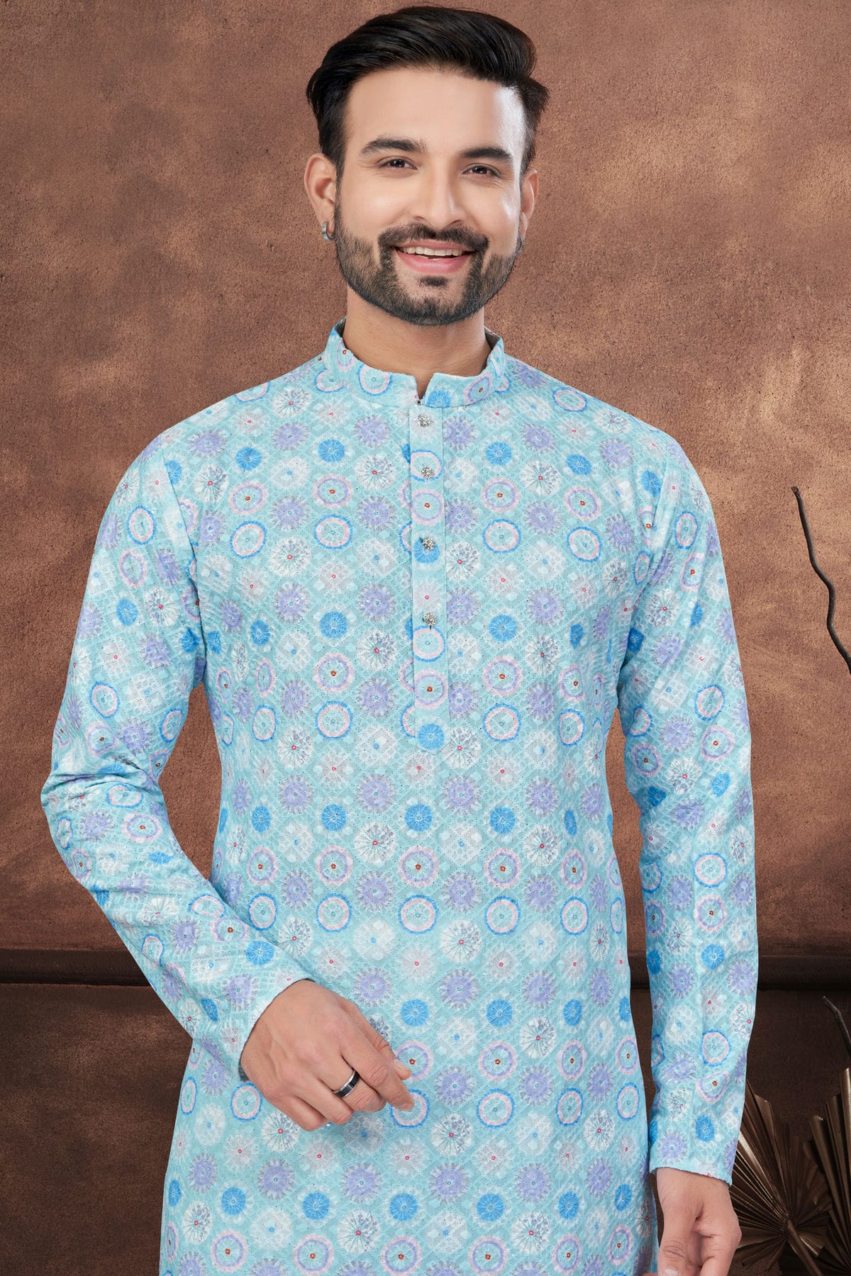 Sky Blue Colour Soft Rayon Kurta Pajama VSKP1040684