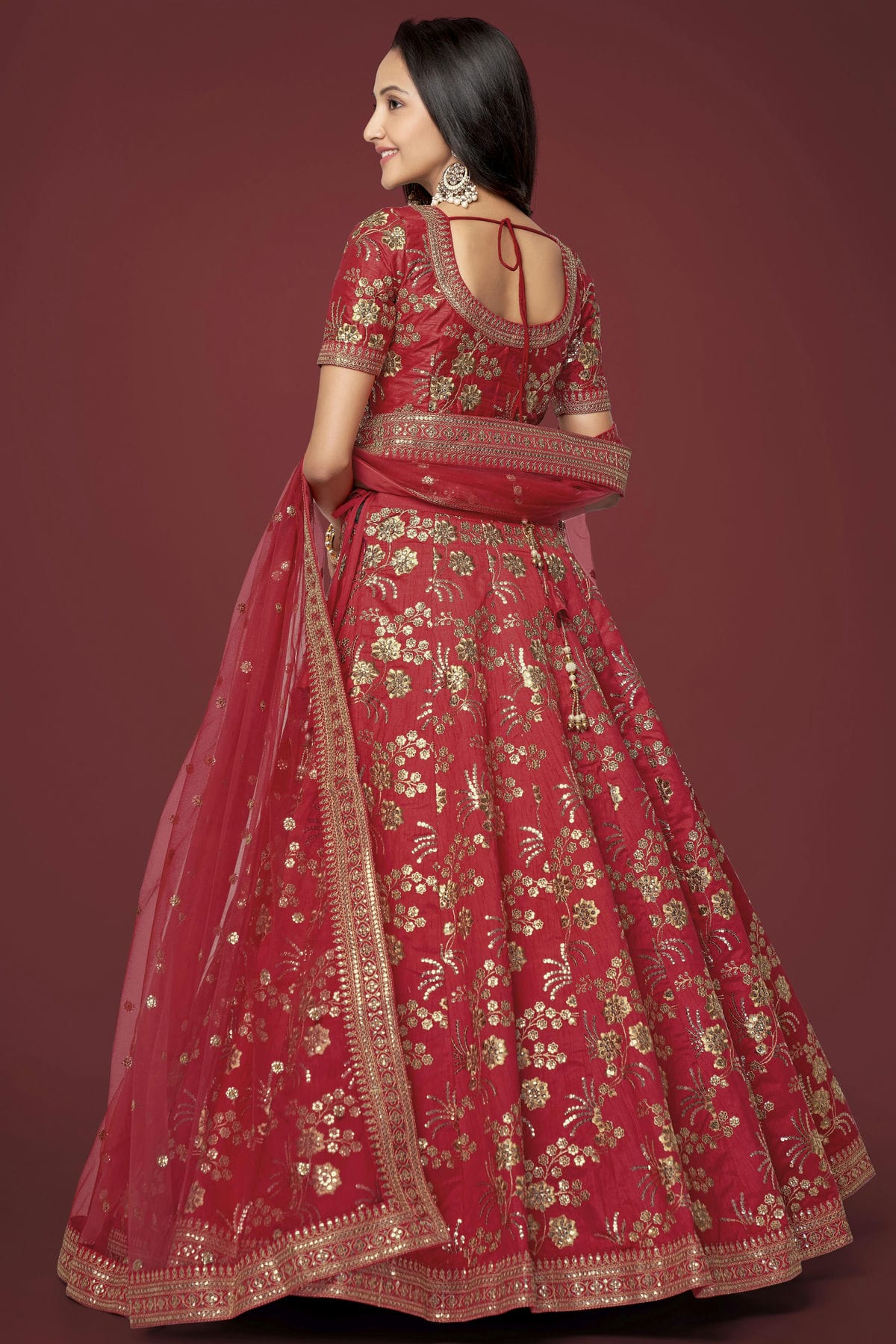 Slub Silk Embroidery A Line Lehenga Choli VSLC1010185