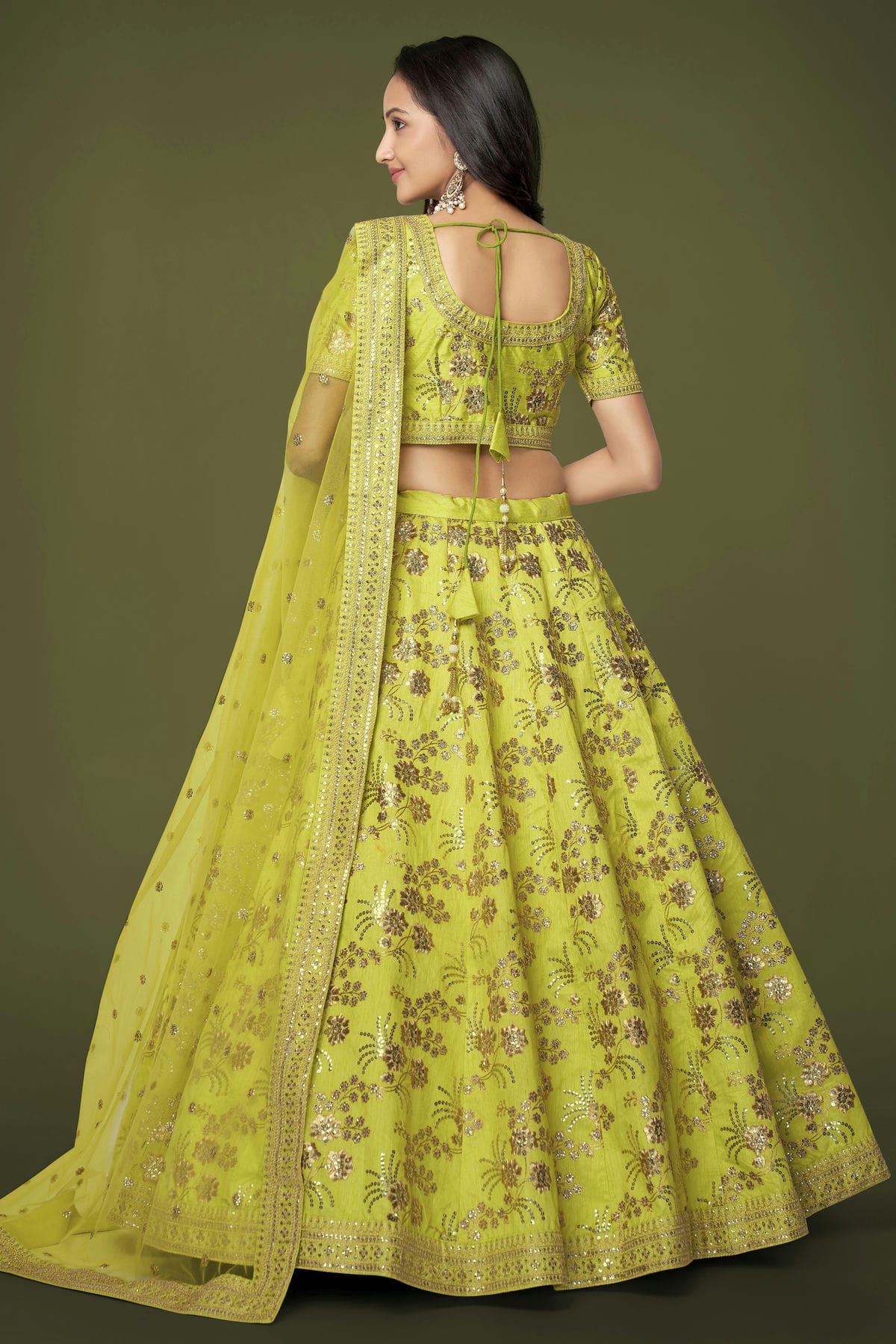 Slub Silk Embroidery A Line Lehenga Choli VSLC1010186
