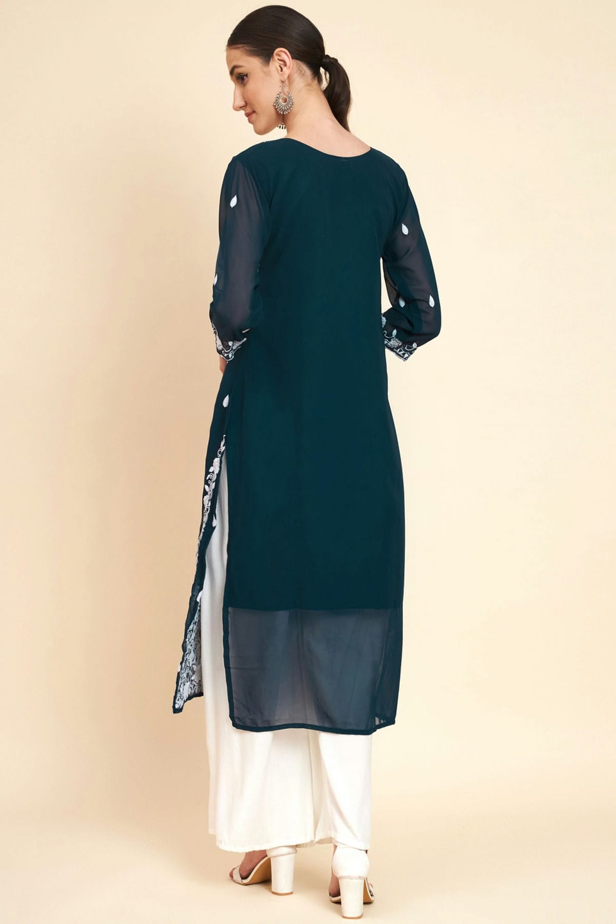Teal Colour Georgette Kurti VSKR1111053