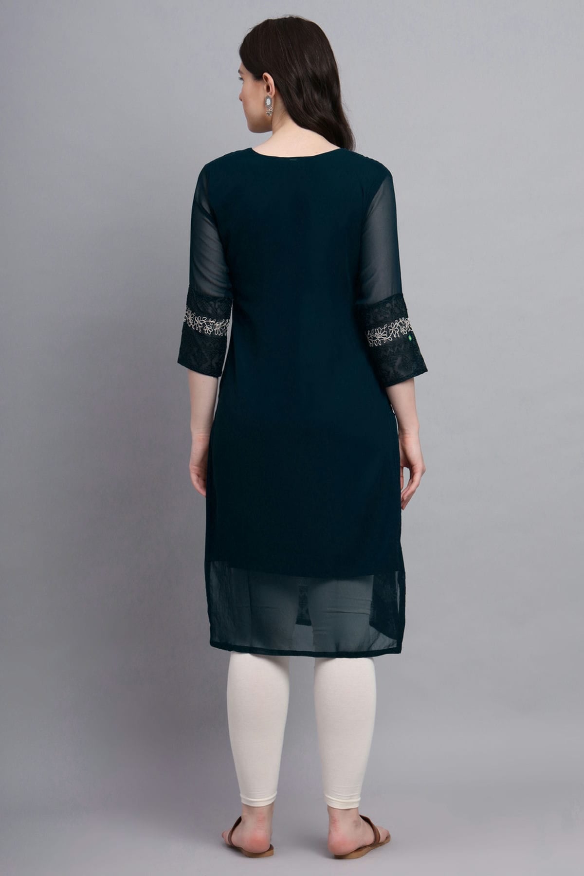 Teal Colour Georgette Kurti VSKR1111162