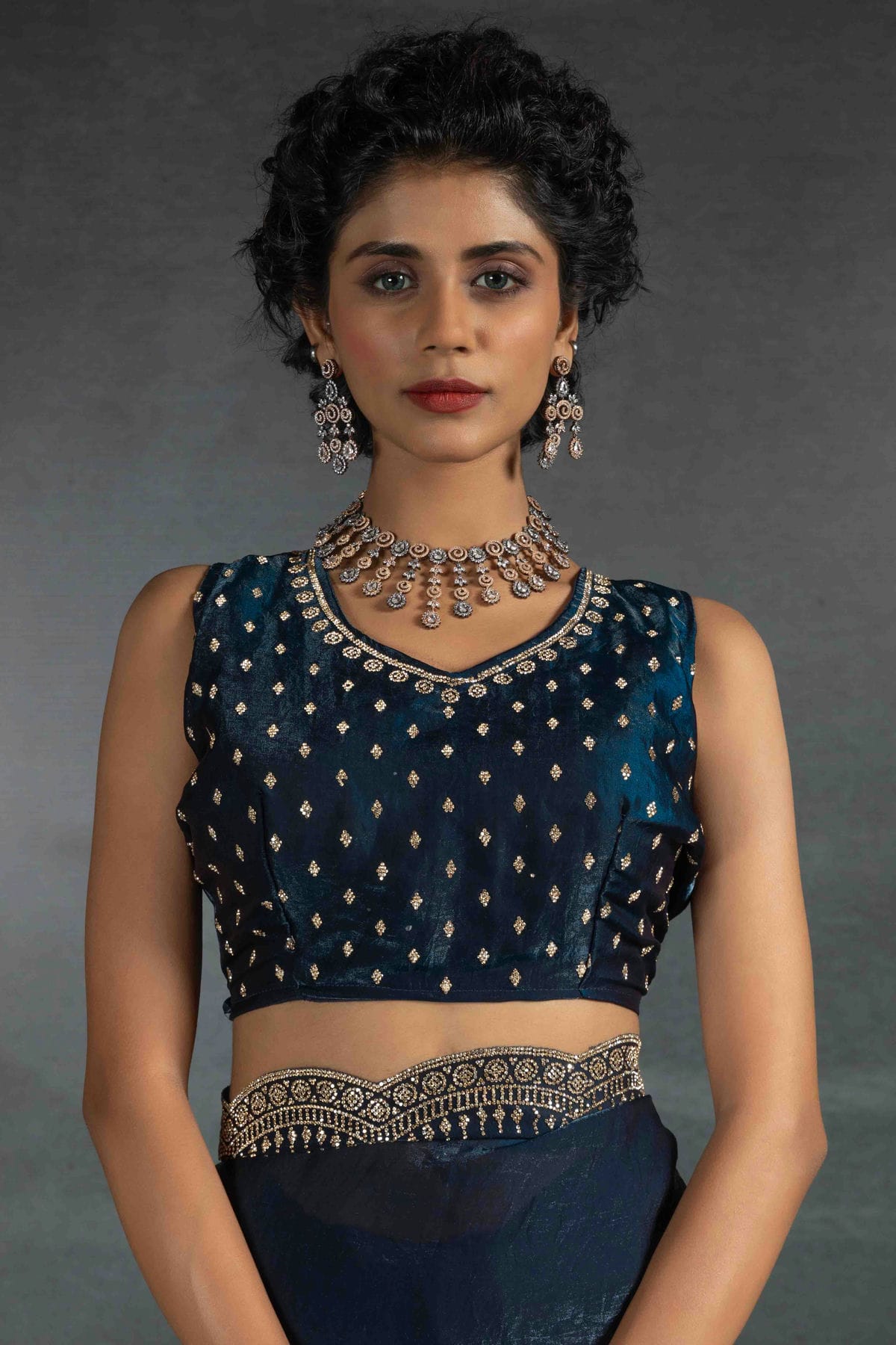 Teal Colour Satin Silk Designer Saree VSSD1122005