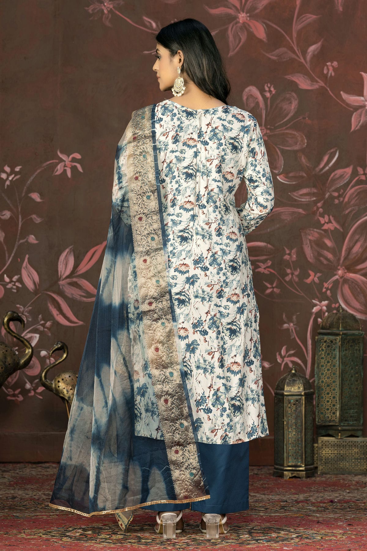 Teal Colour Unstitched Jam Cotton Straight Suit VSUS1161327