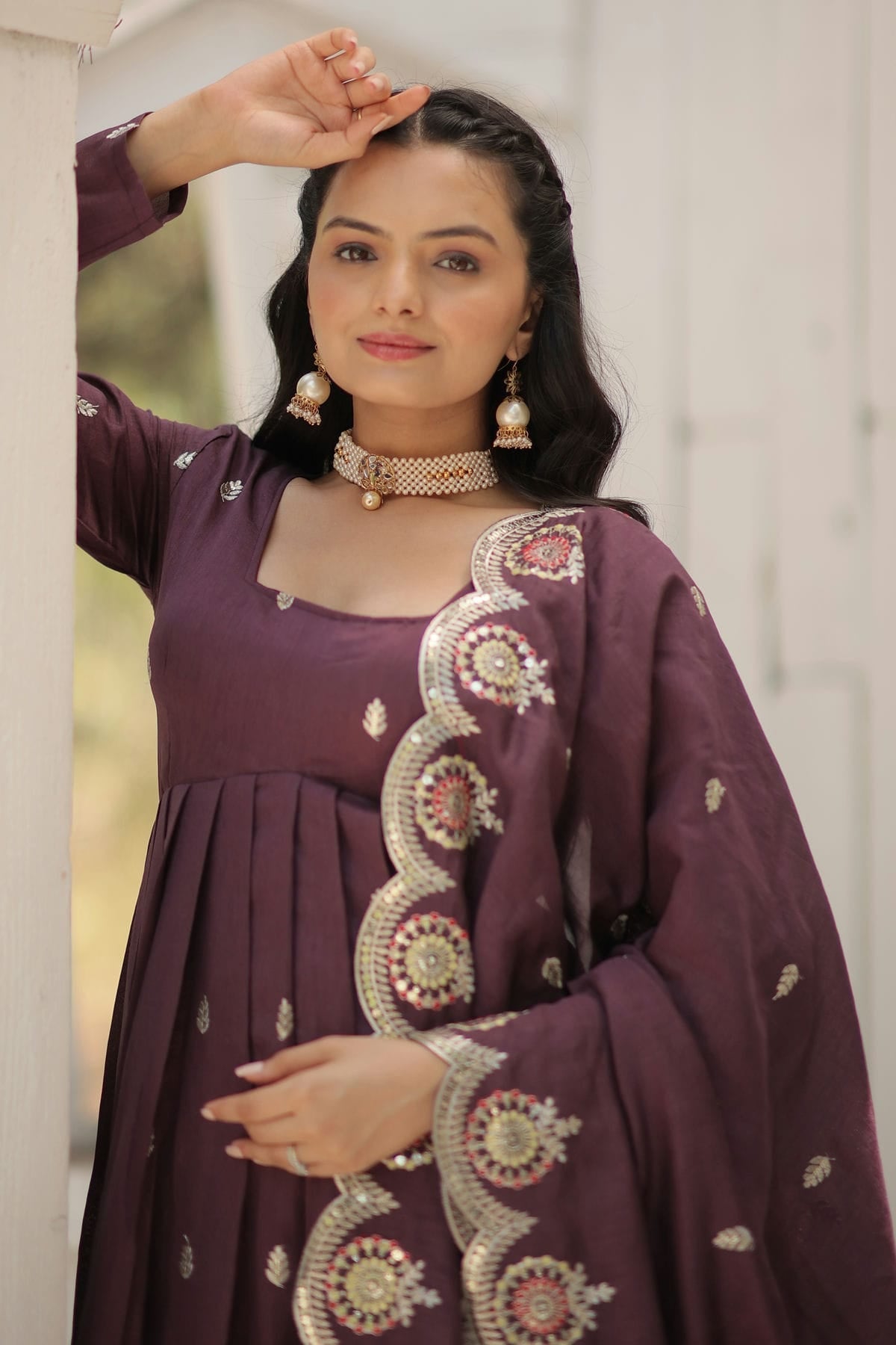 Vichitra Shimmer Readymade Long Gown VSGW1110547