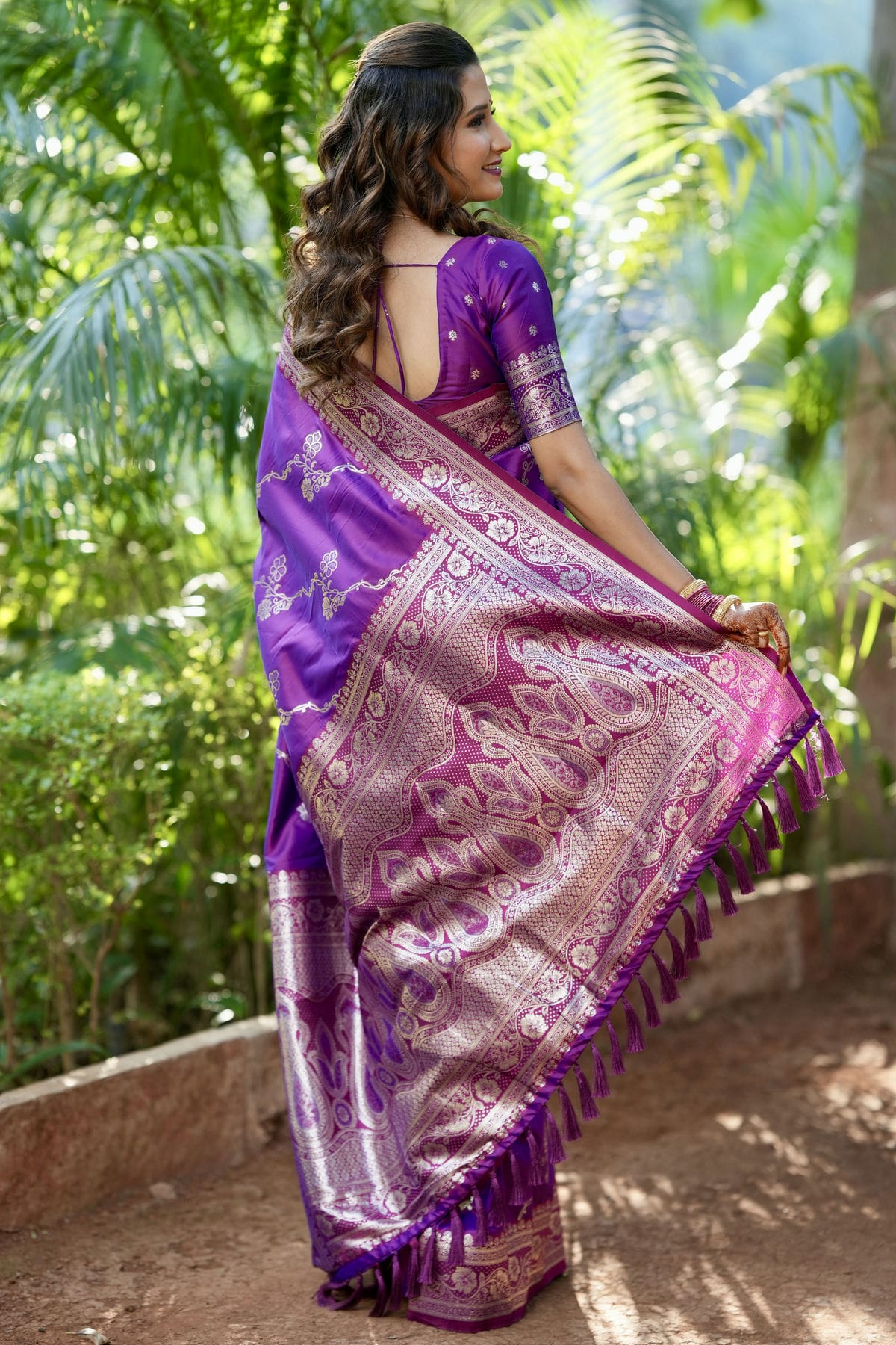 Violet Colour Banarasi Silk Traditional Saree VSSD1111940