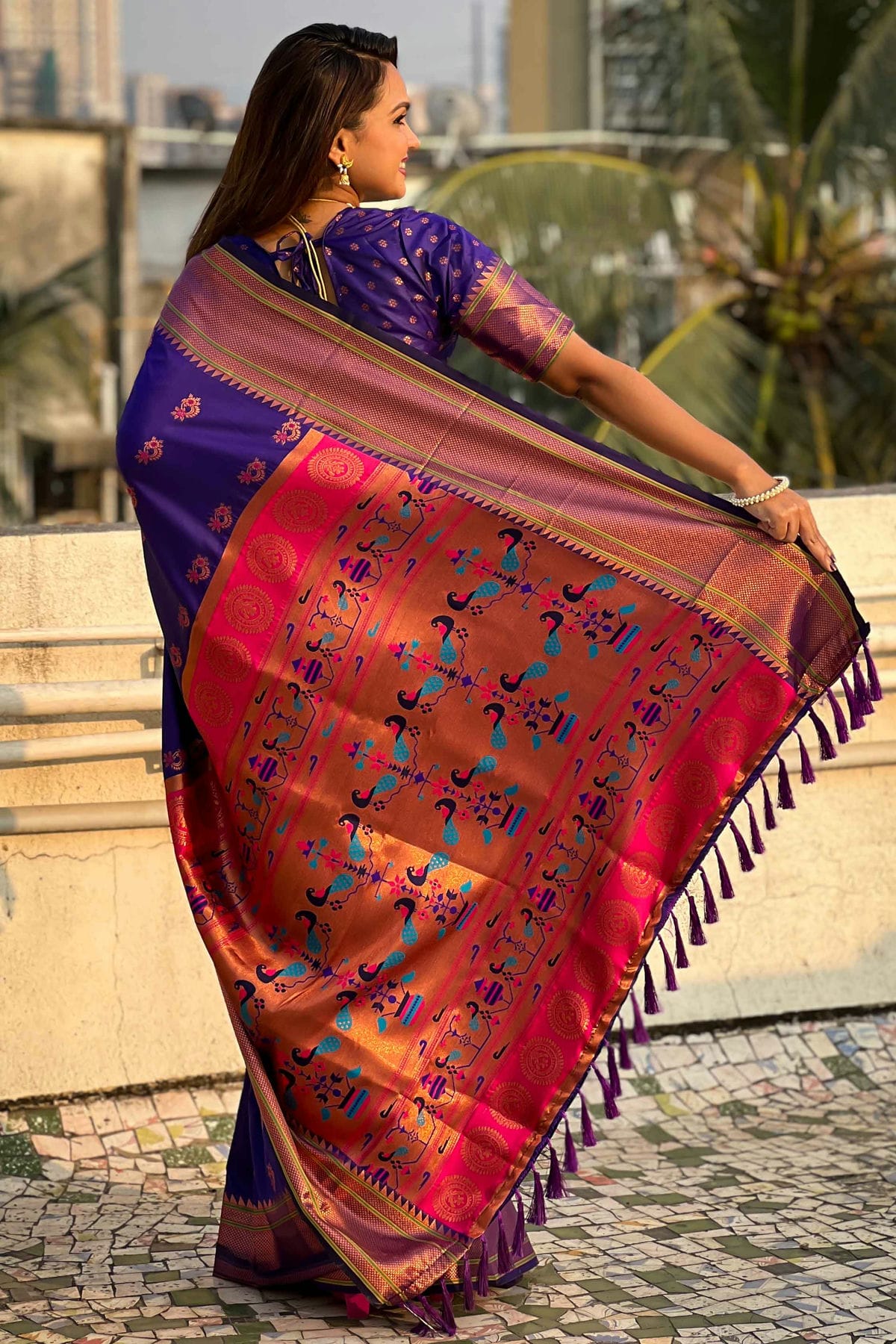 Violet Colour Soft Silk Traditional Saree VSSD1111612