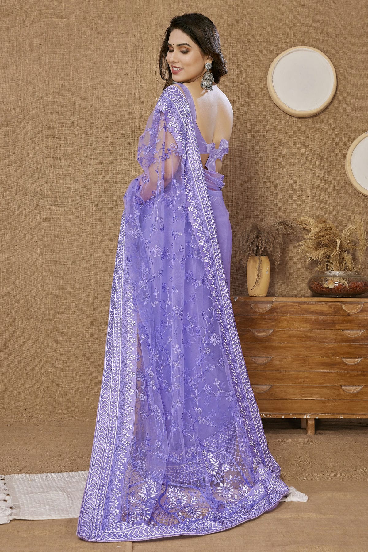 Voilet Colour Soft Net Saree VSSD1110200