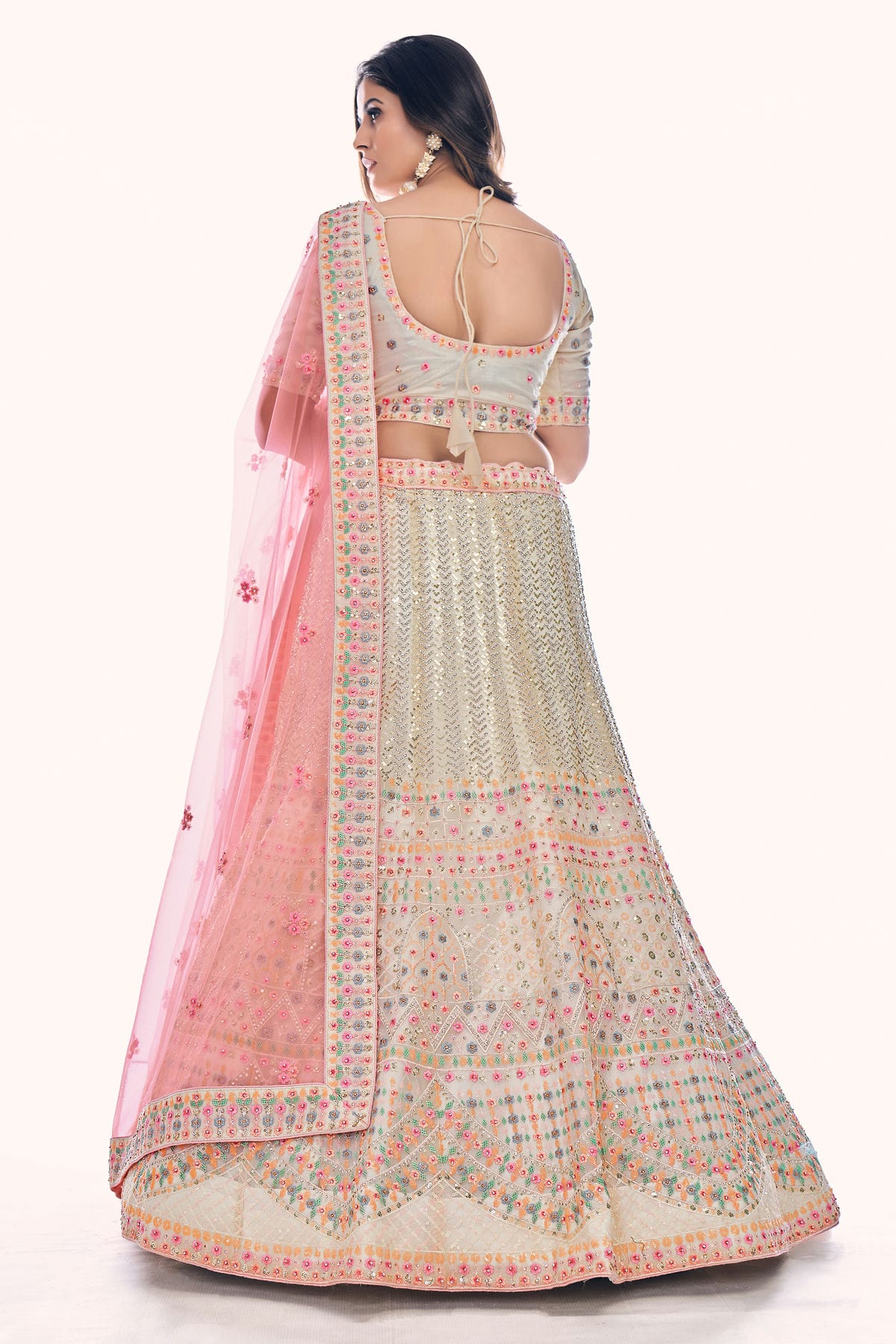 White Colour Embroidery Soft Net Lehenga Choli VSLD1080752