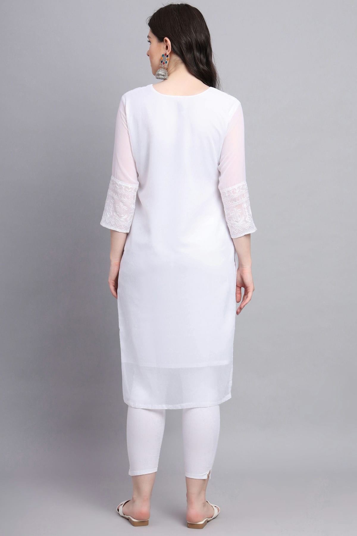 White Colour Georgette Kurti VSKR1111161