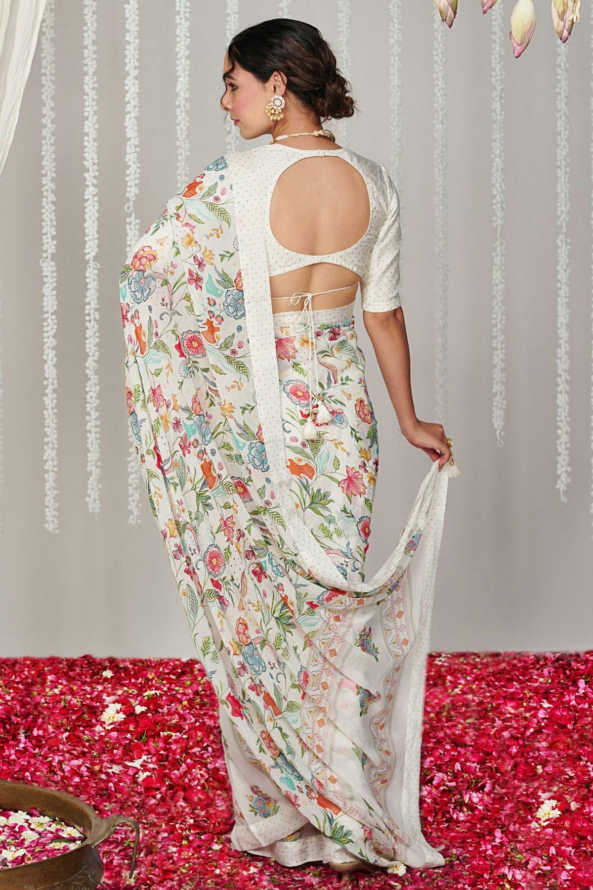 White Colour Moss Saree VSSD1180154