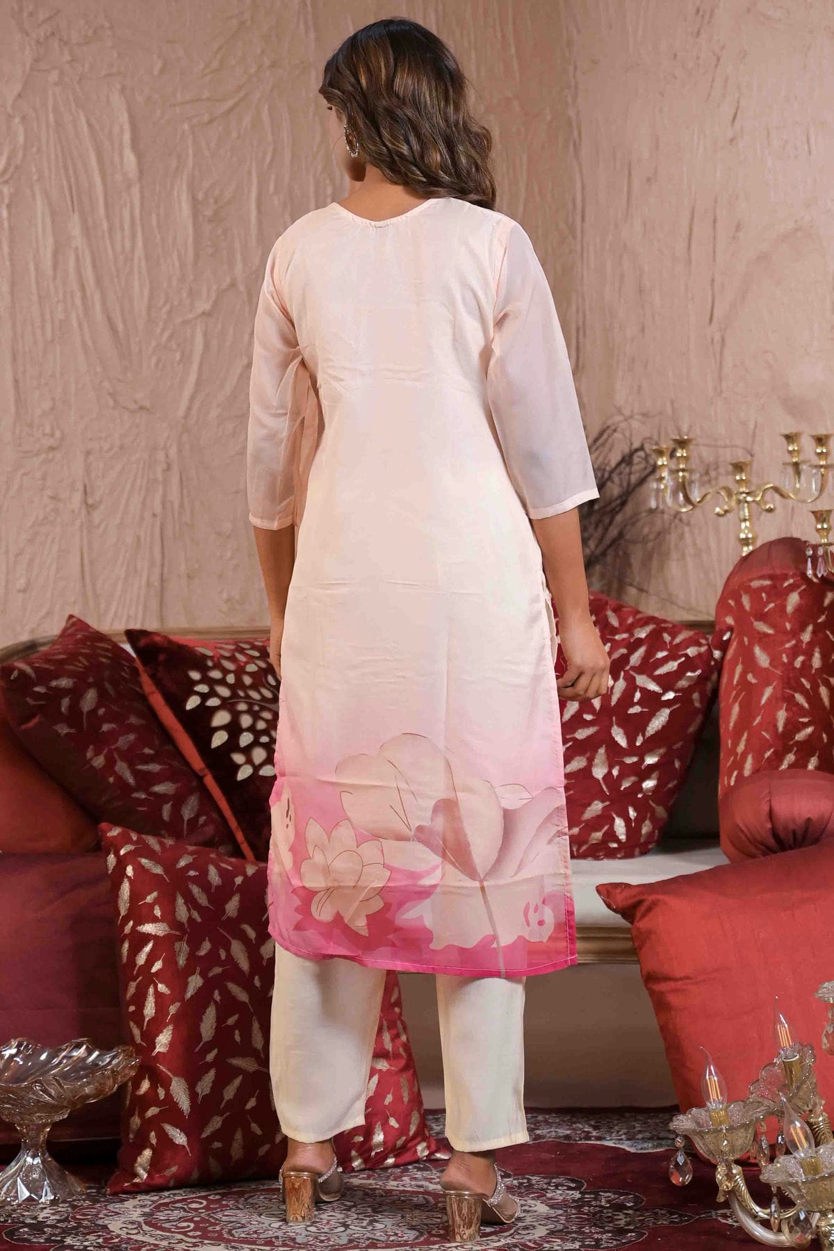 White Colour Tabby Silk Stitched Pant Style Suit VSSS1113885