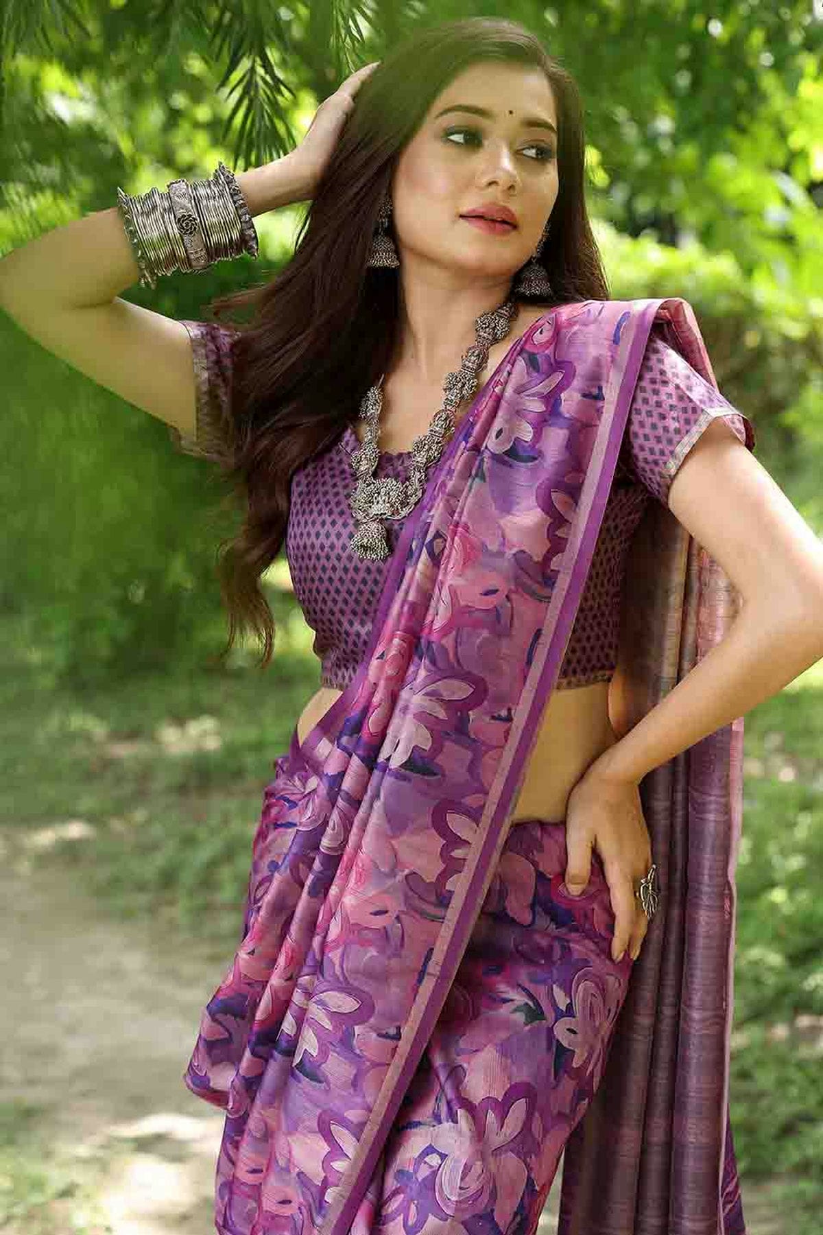 Wine Colour Cotton Silk Traditional Saree