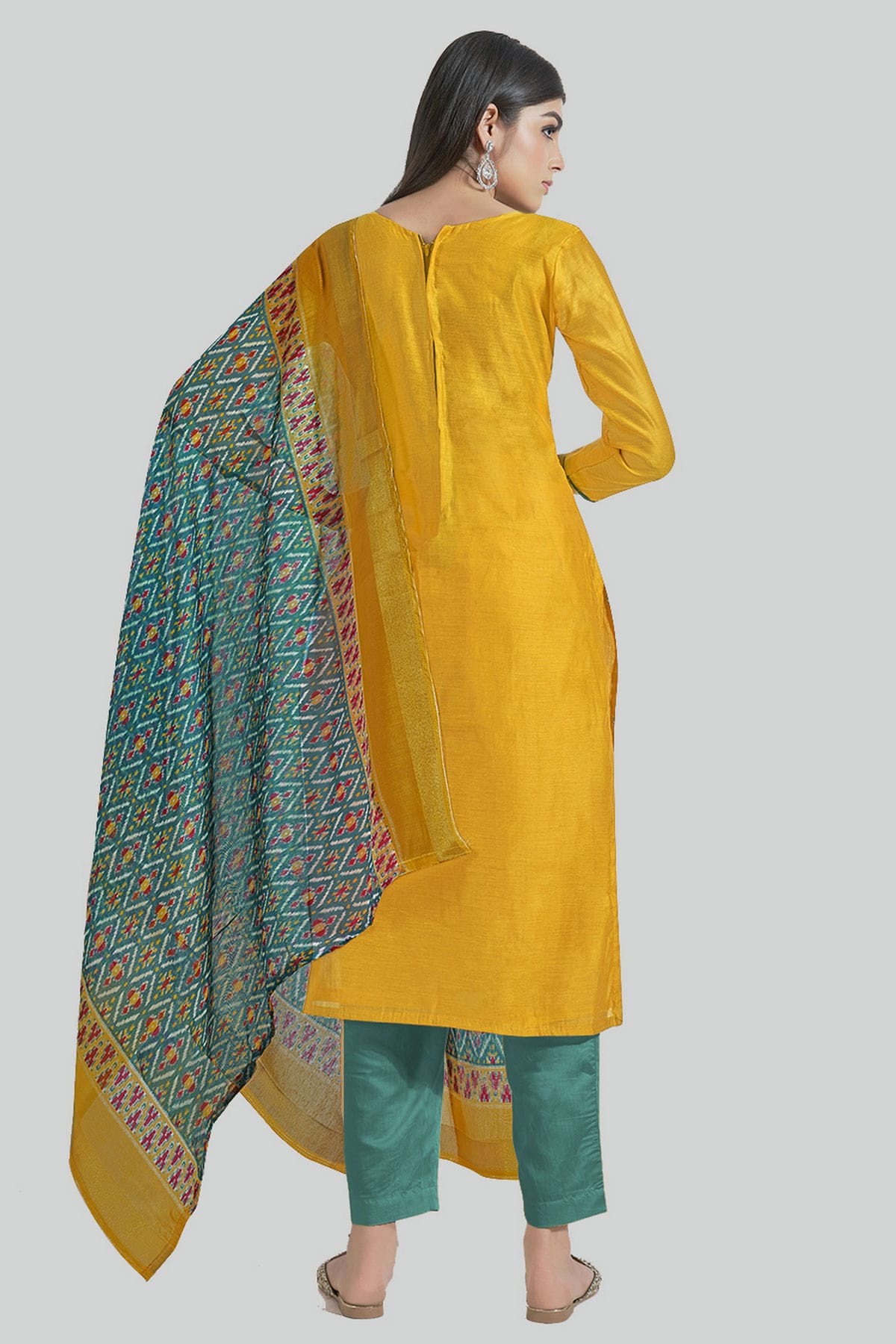 Yellow Colour Chanderi Silk Pant Style Suit VSSM1110608