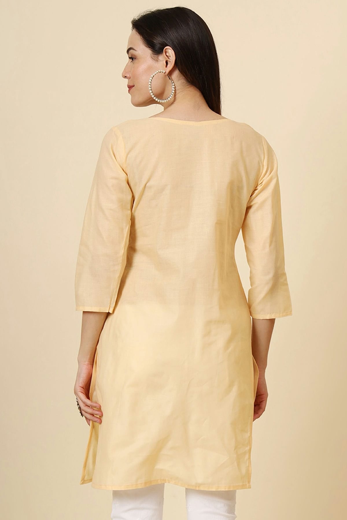 Yellow Colour Cotton Readymade Top VSTP1110881