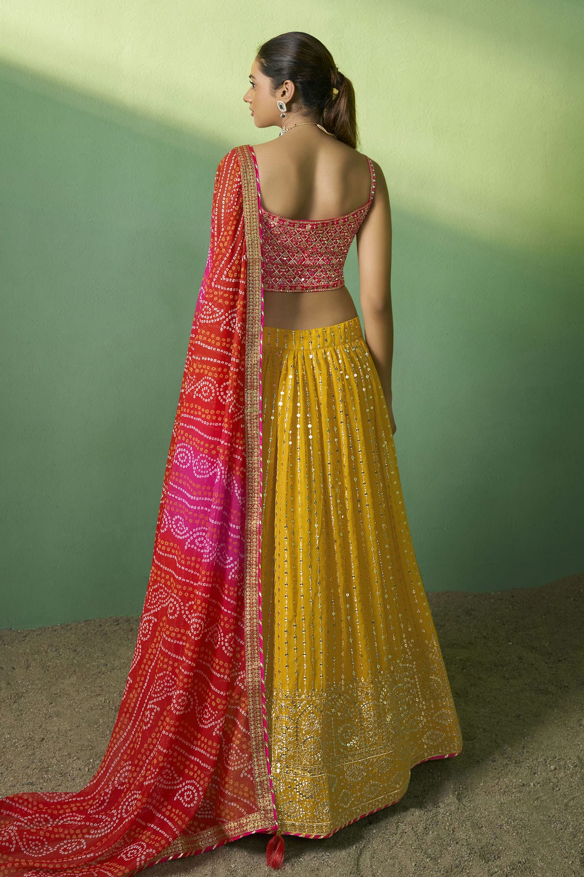 Yellow Colour Embroidery Georgette Lehenga Choli VSLD1080787