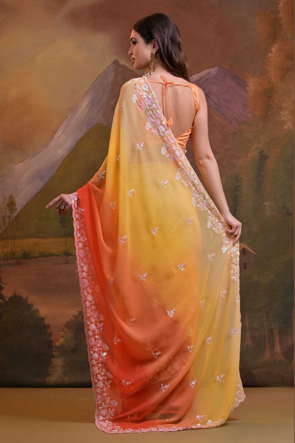 Yellow Colour Georgette Saree VSSD1110515