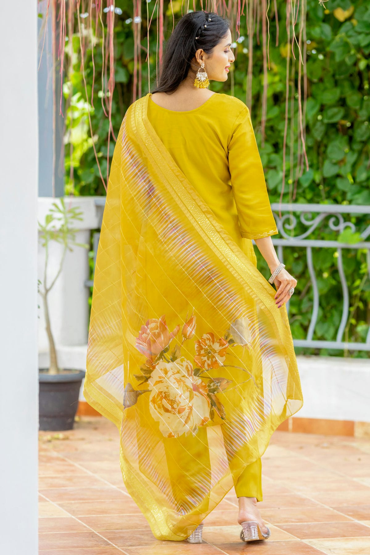Yellow Colour Modal Silk Stitched Suit